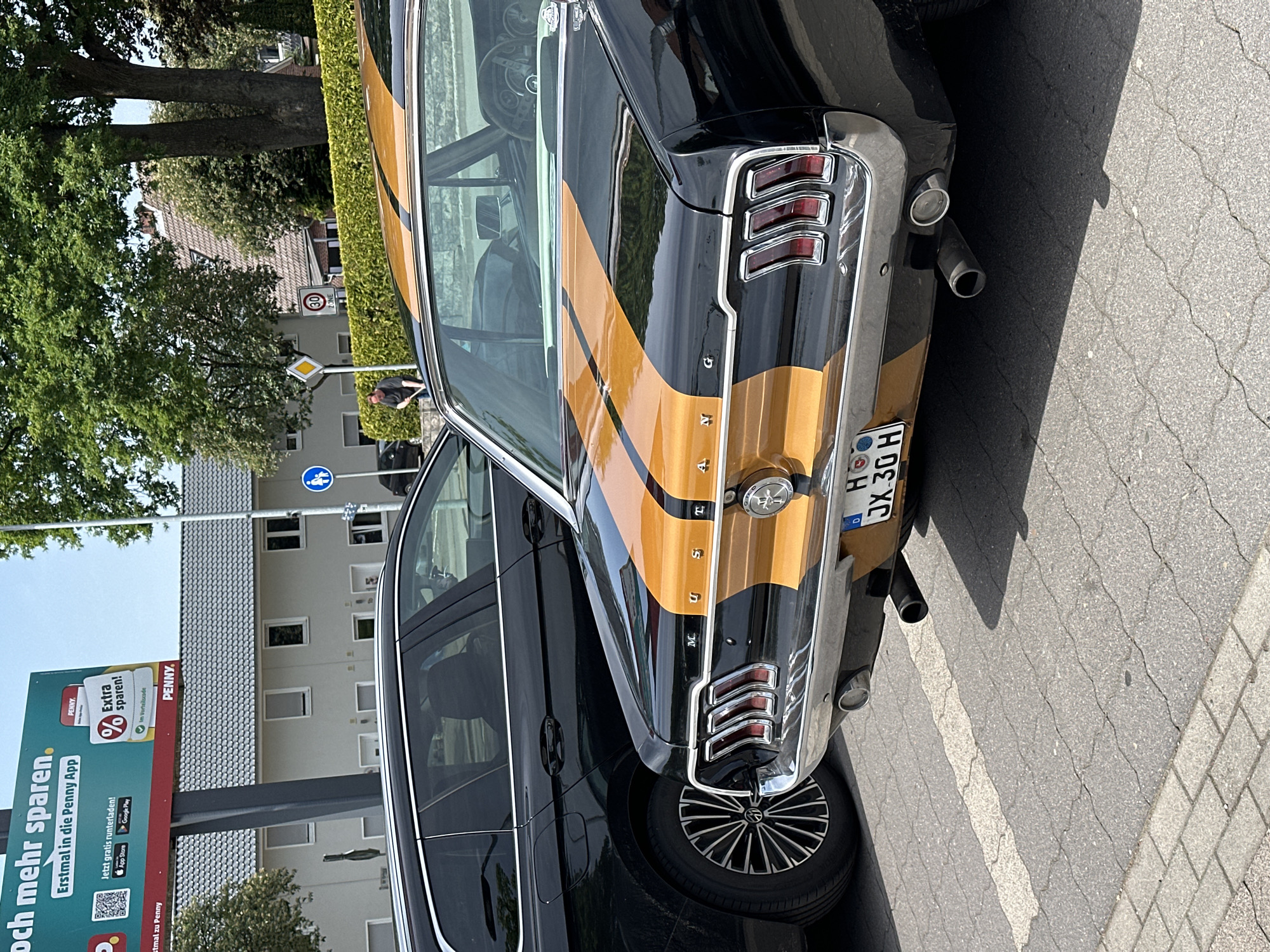 Classic Ford Mustang spotted in German town parking area