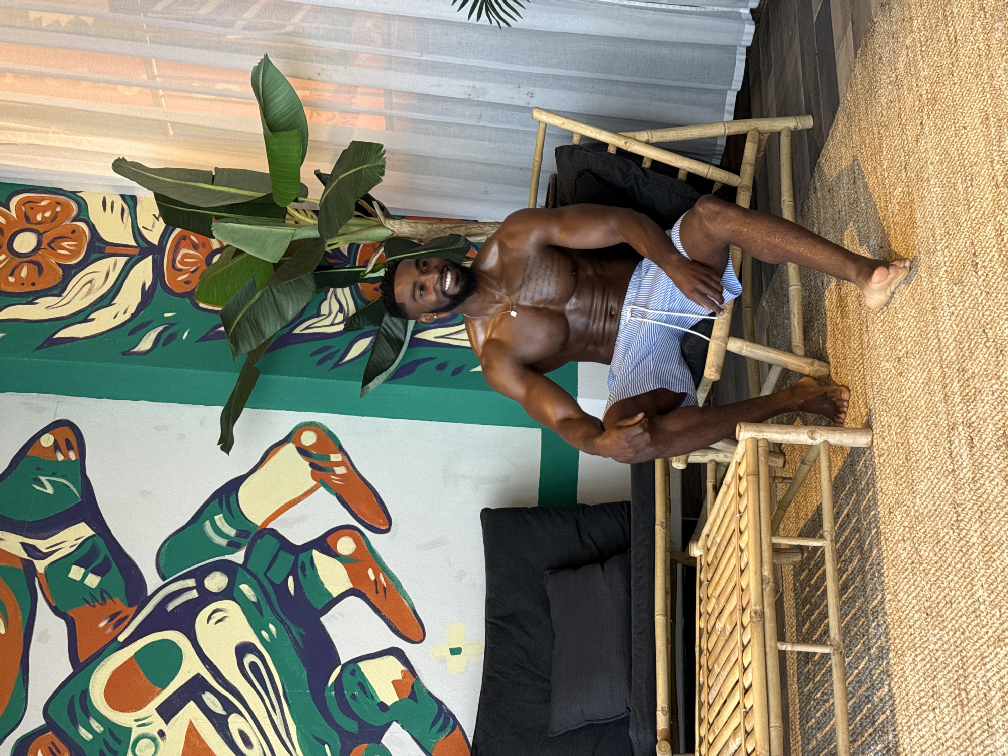 Man enjoys pool time at Levallois-Perret swimming facility