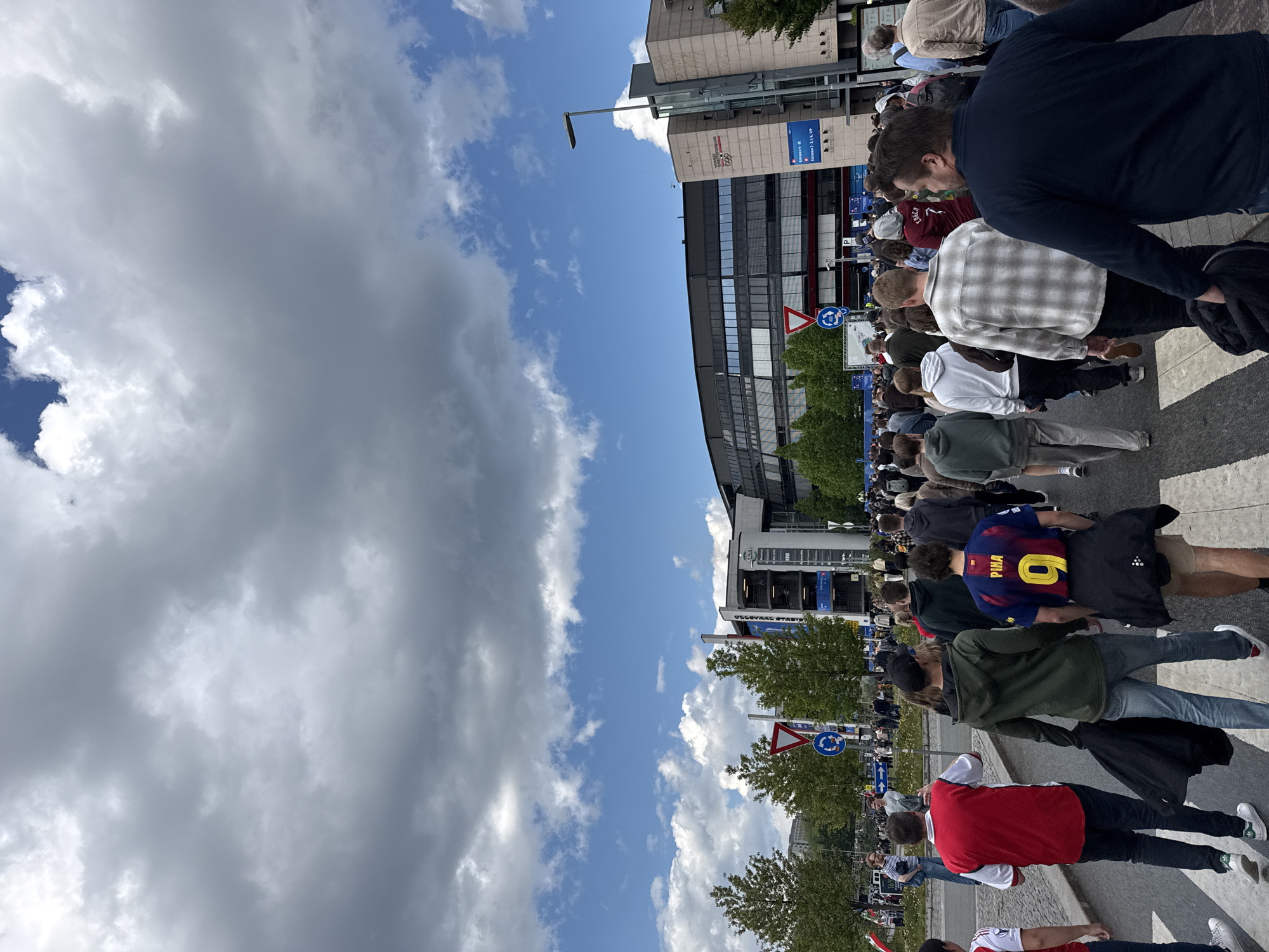Crowds gather at Ullevaal Stadion in Oslo