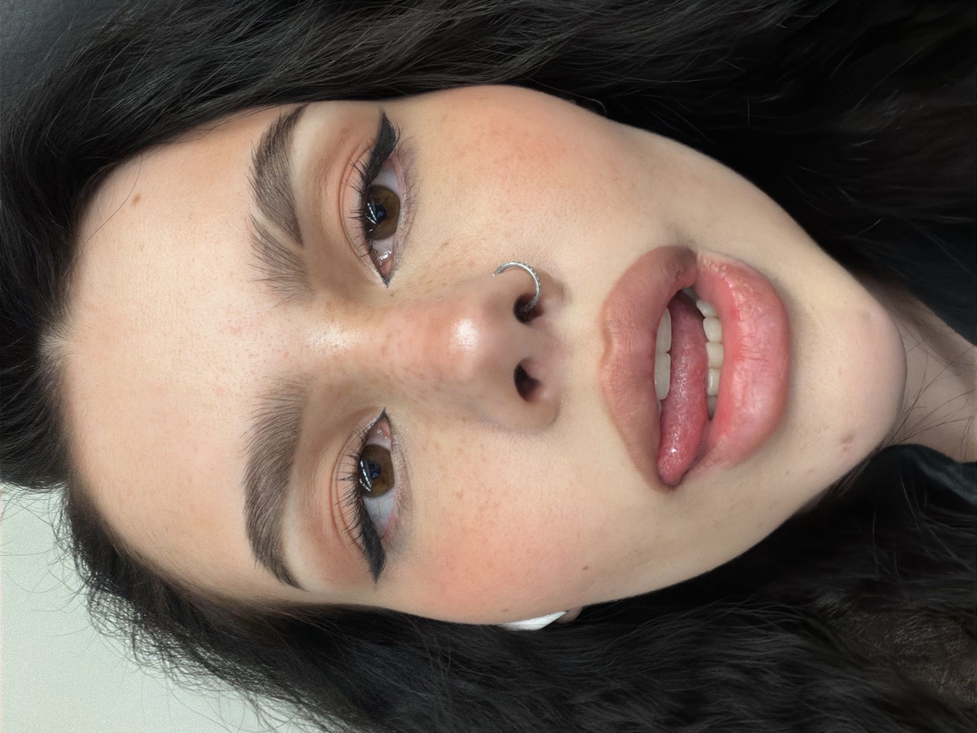 Portrait photo captured in Moscow shows young woman