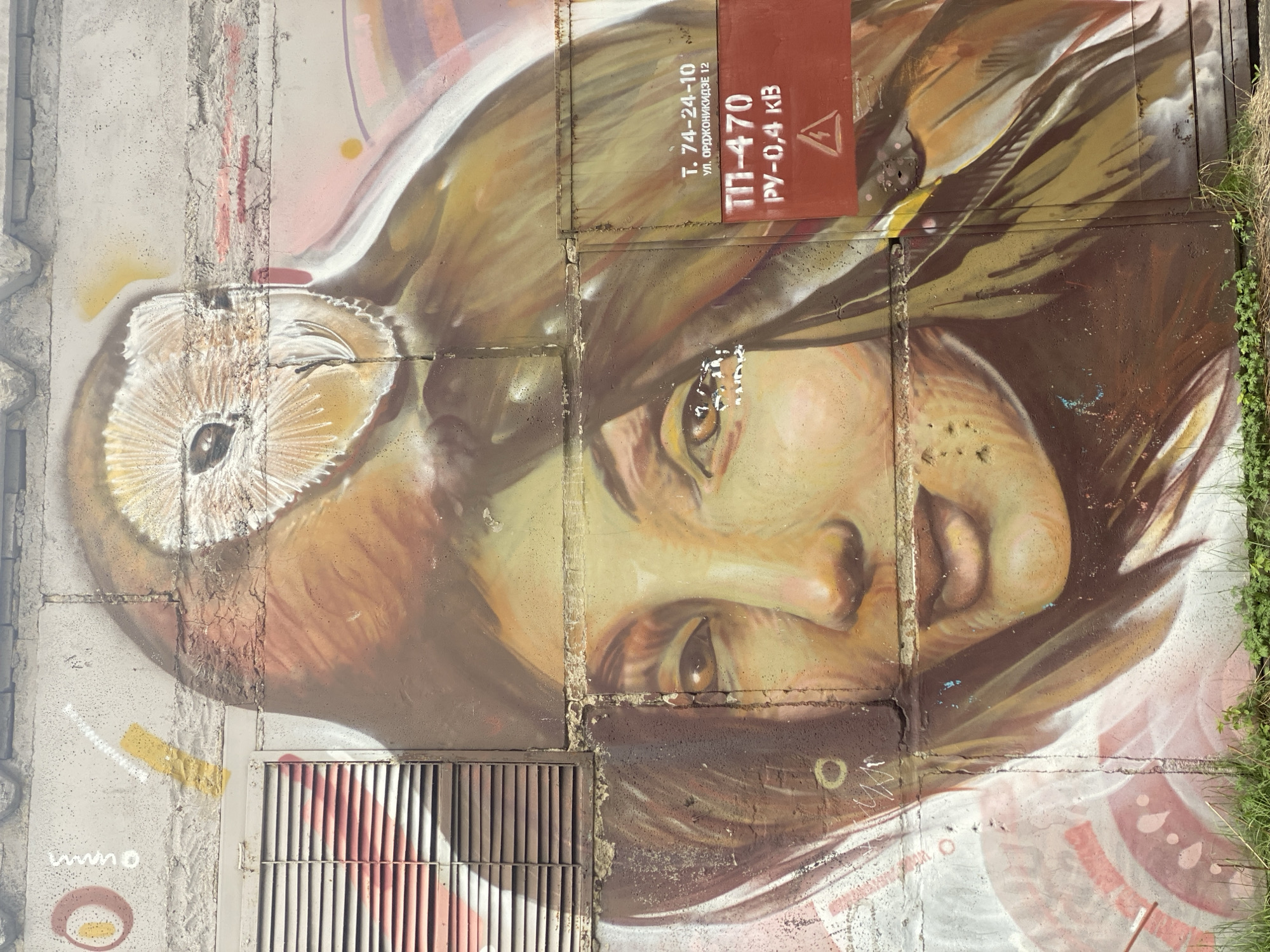 Street art documented in Novokuznetsk features animal-human hybrid murals