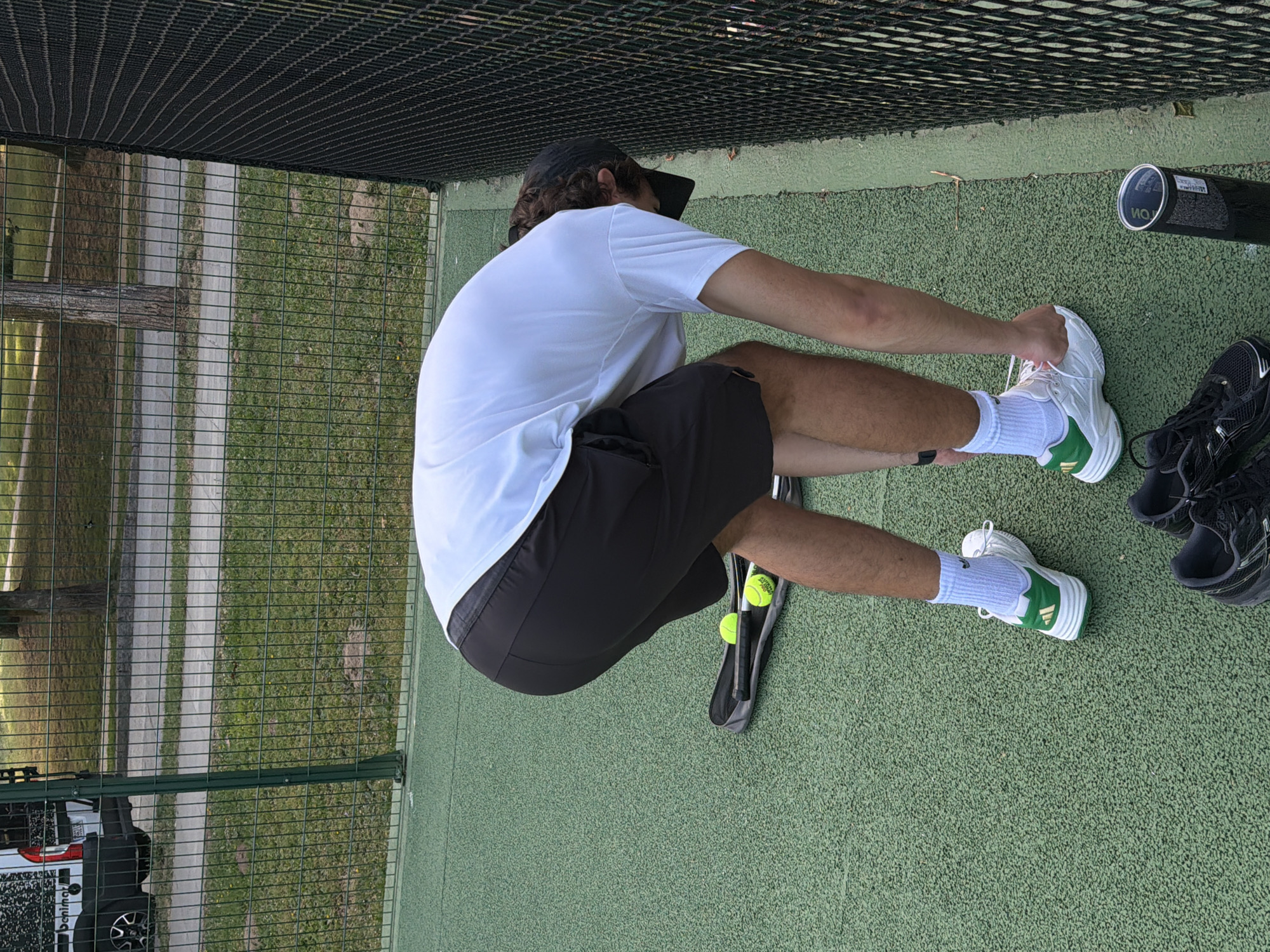 Morning tennis practice session in Santiago de Compostela