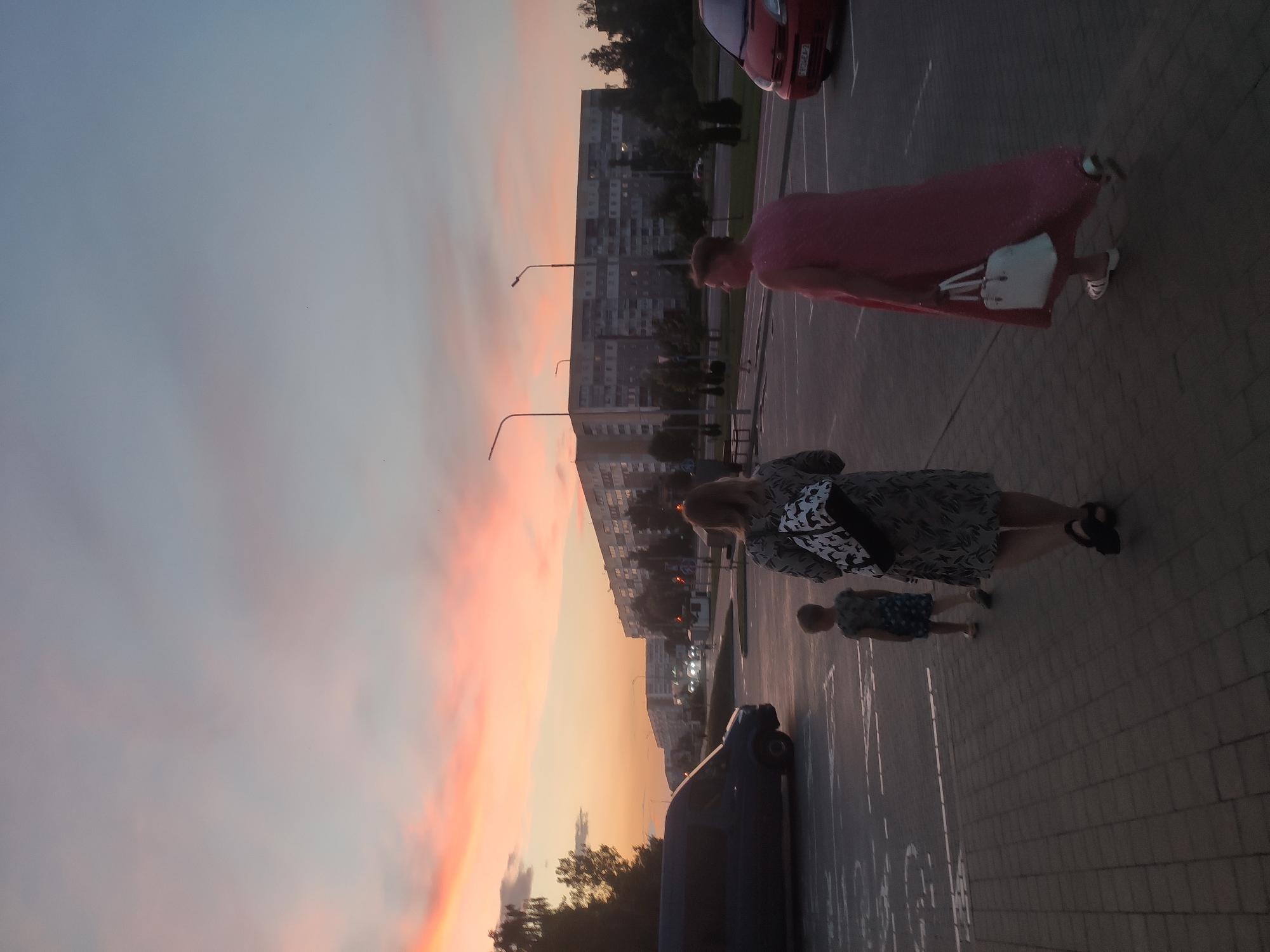 Navapolatsk streets come alive under a summer evening sky