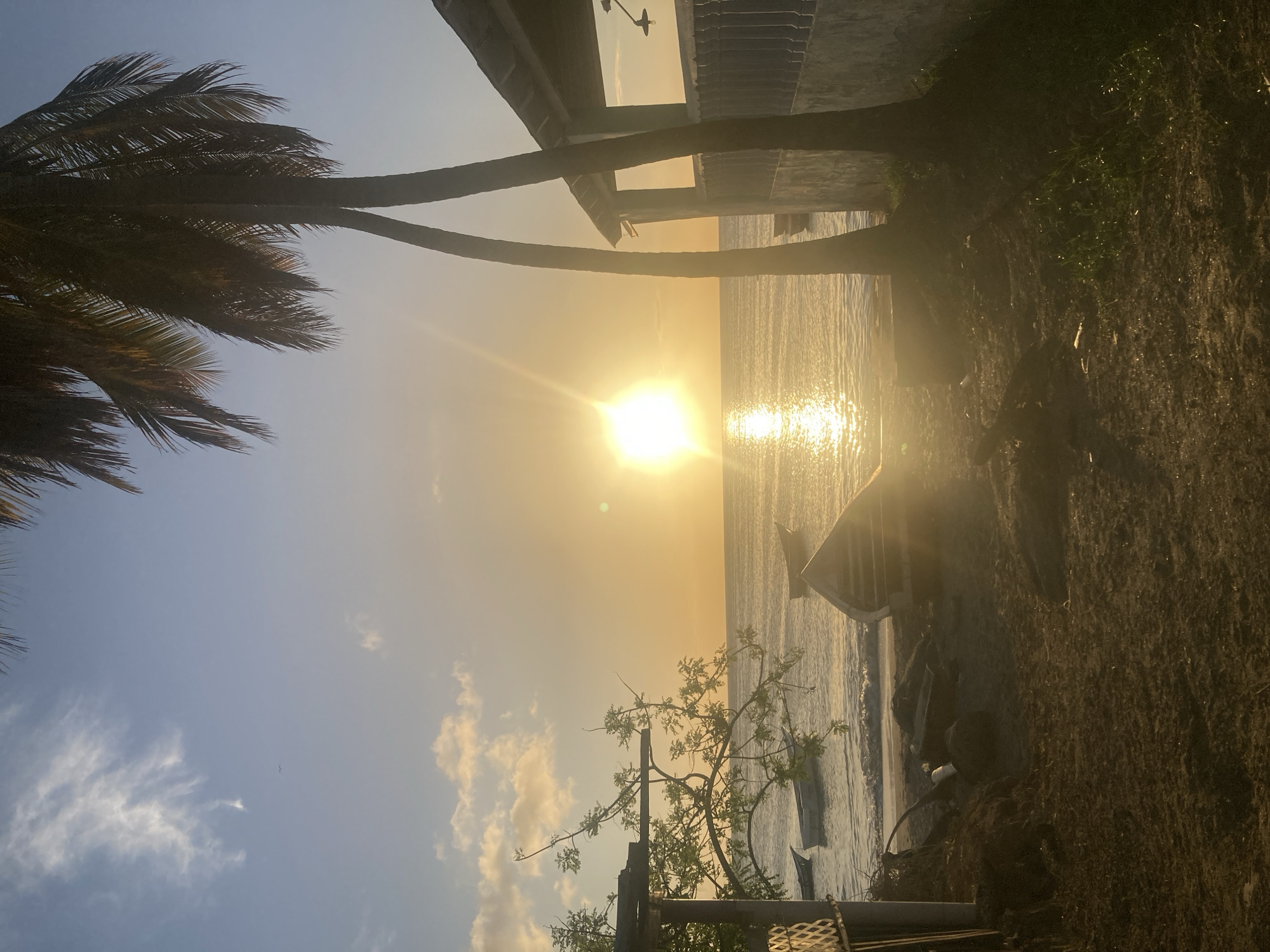 Golden hour winds down over Juan Griego's bay and streets