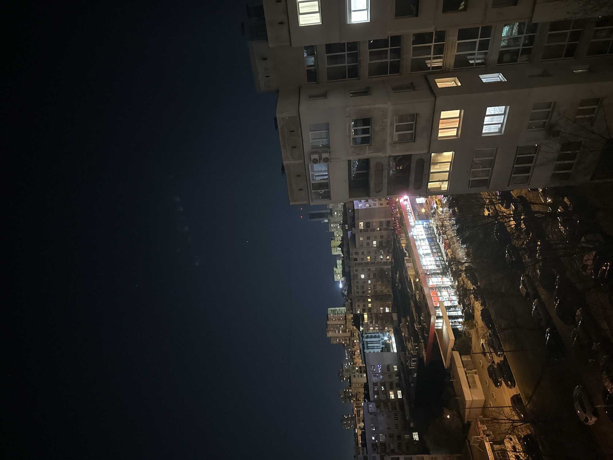 Nighttime urban scene captured in Sofia, Bulgaria