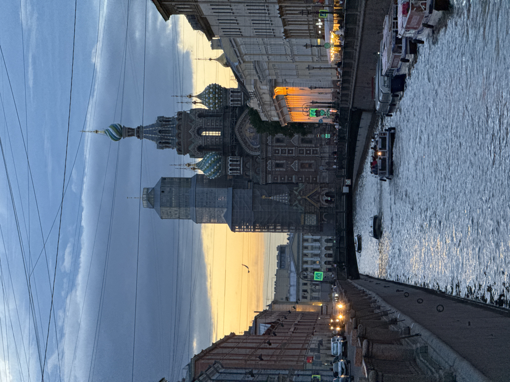 Tourist documents evening visit to Saint Petersburg landmarks