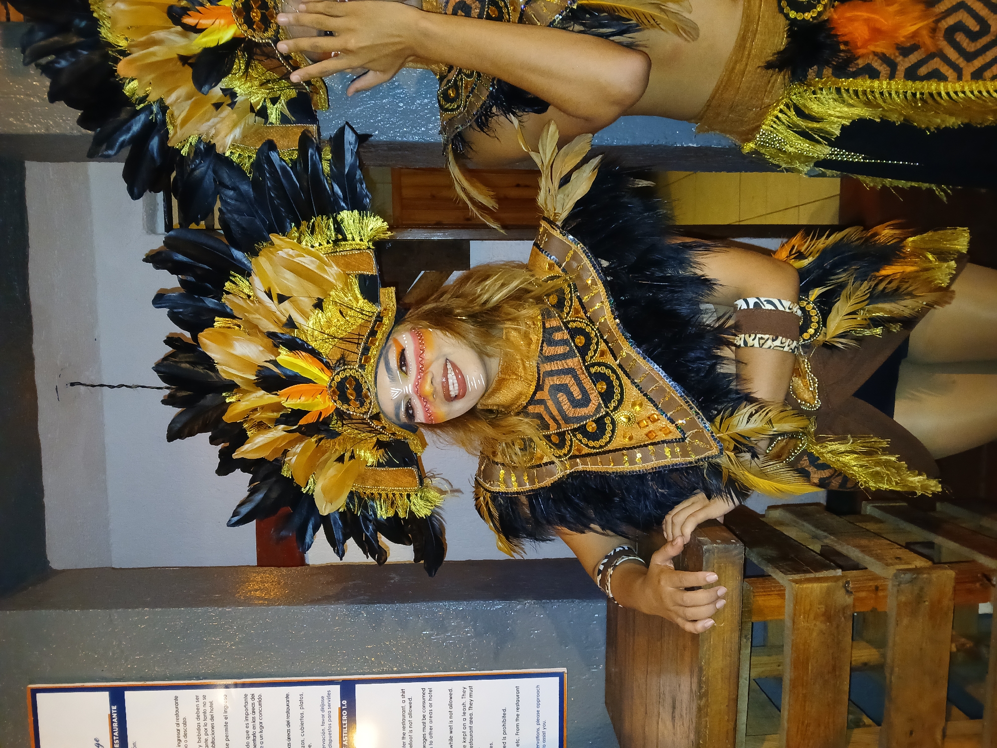 Costumed performers photographed at Porlamar venue early Friday