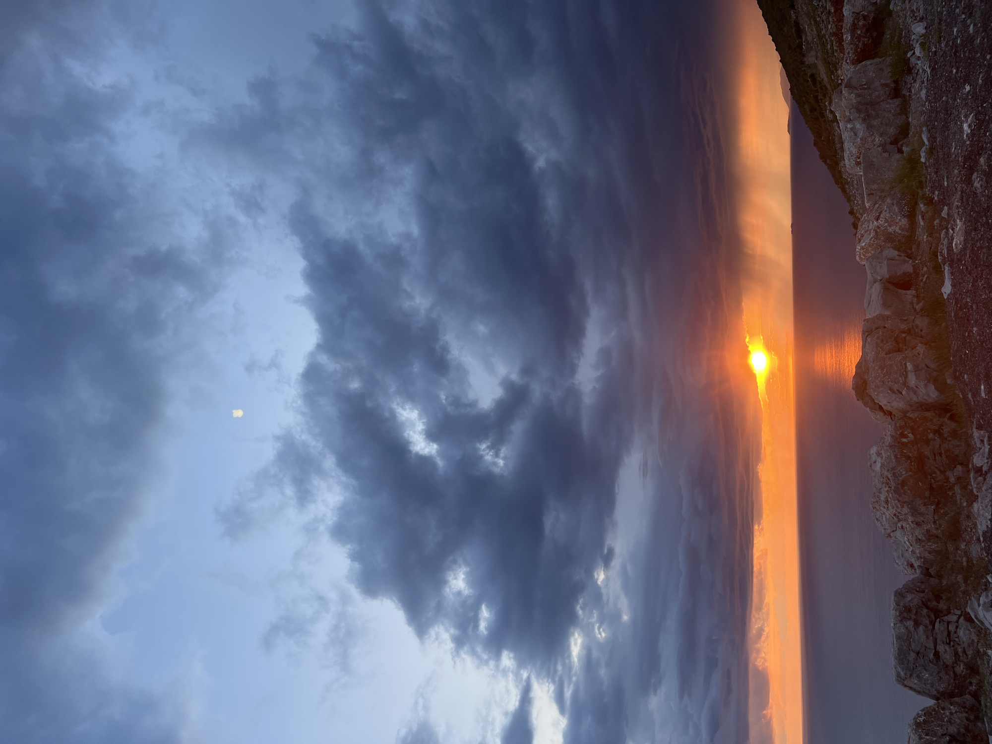 Dramatic sunset captured from Montenegro cliffs overlooking Adriatic Sea