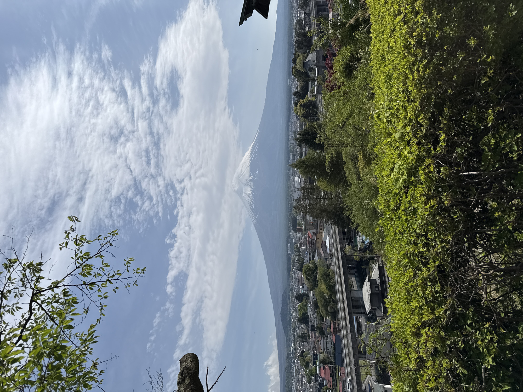 Mount Fuji panoramic view captured from Fujiyoshida city