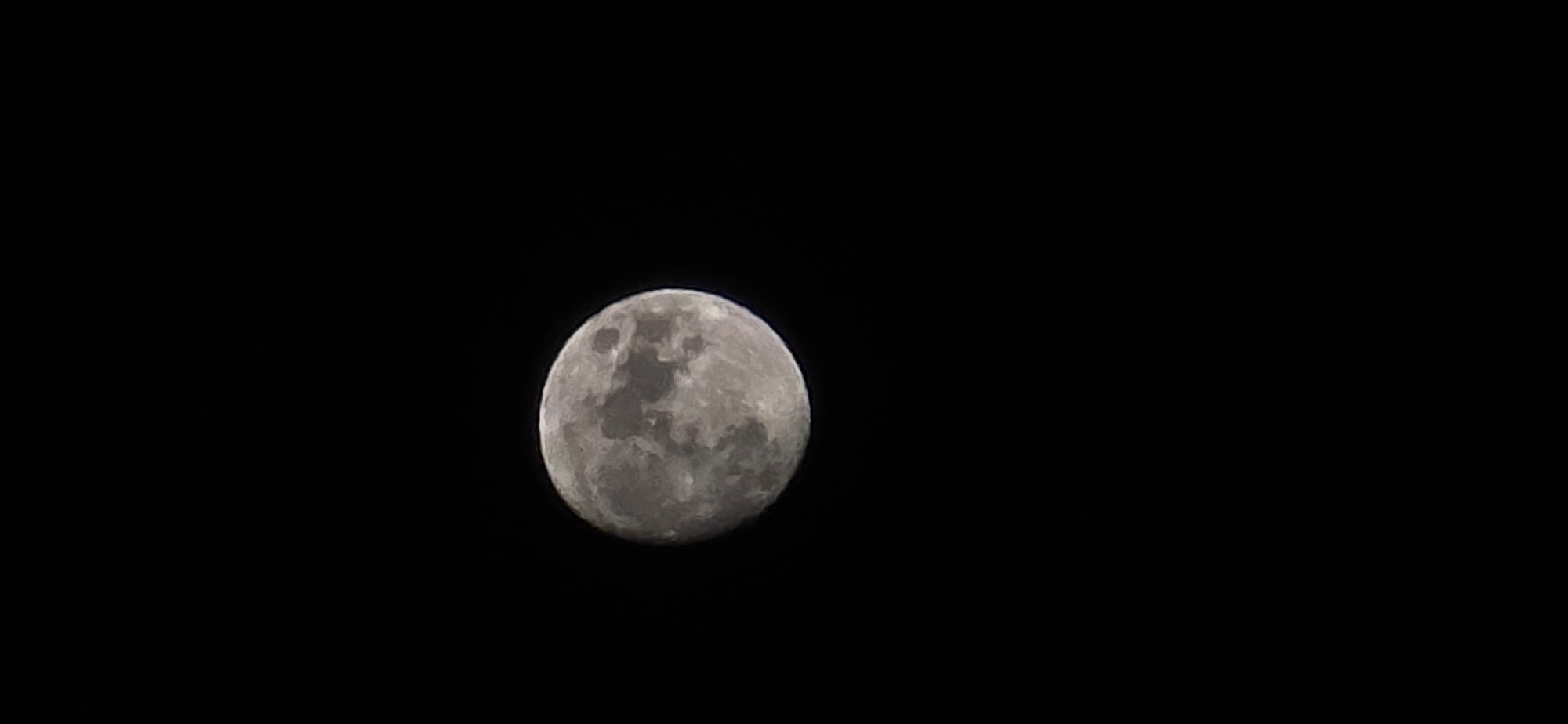 Moon photographed against clear night sky in Ledenik, Bulgaria