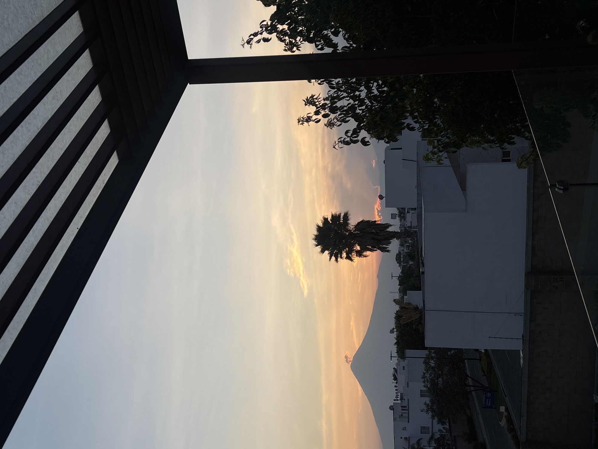 Sunset captured from elevated viewpoint in San Bernardino Tlaxcalancingo