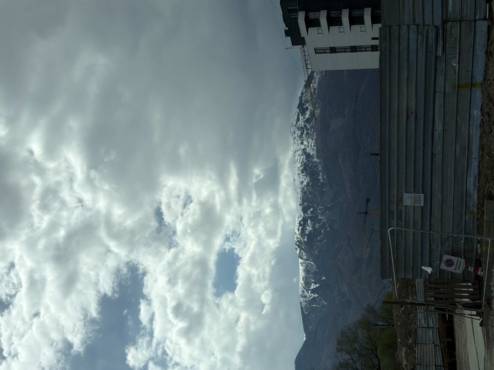 Landscape photo captured in Sofia showing mountains and construction