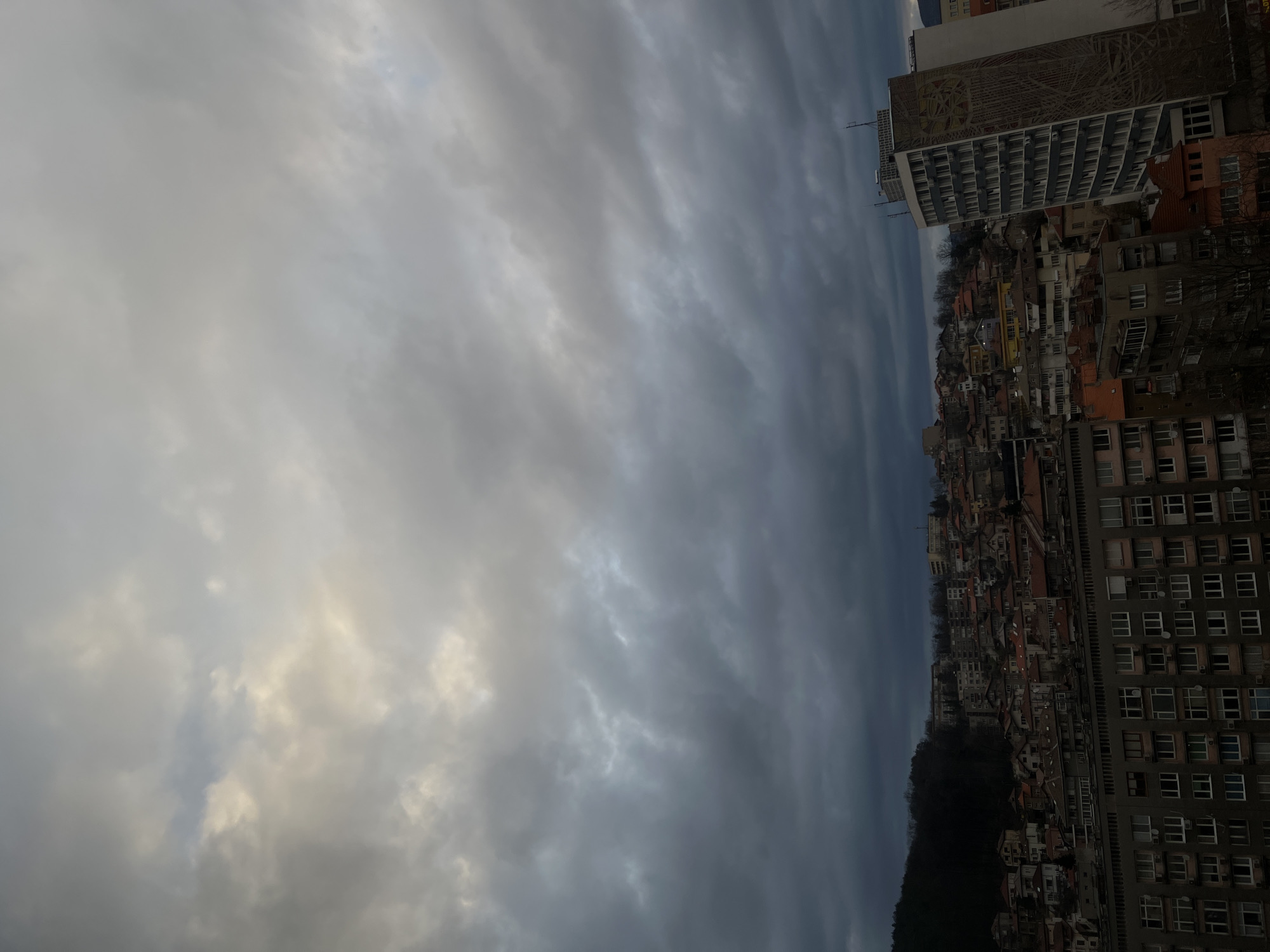 Dramatic clouds over Gabrovo cityscape captured