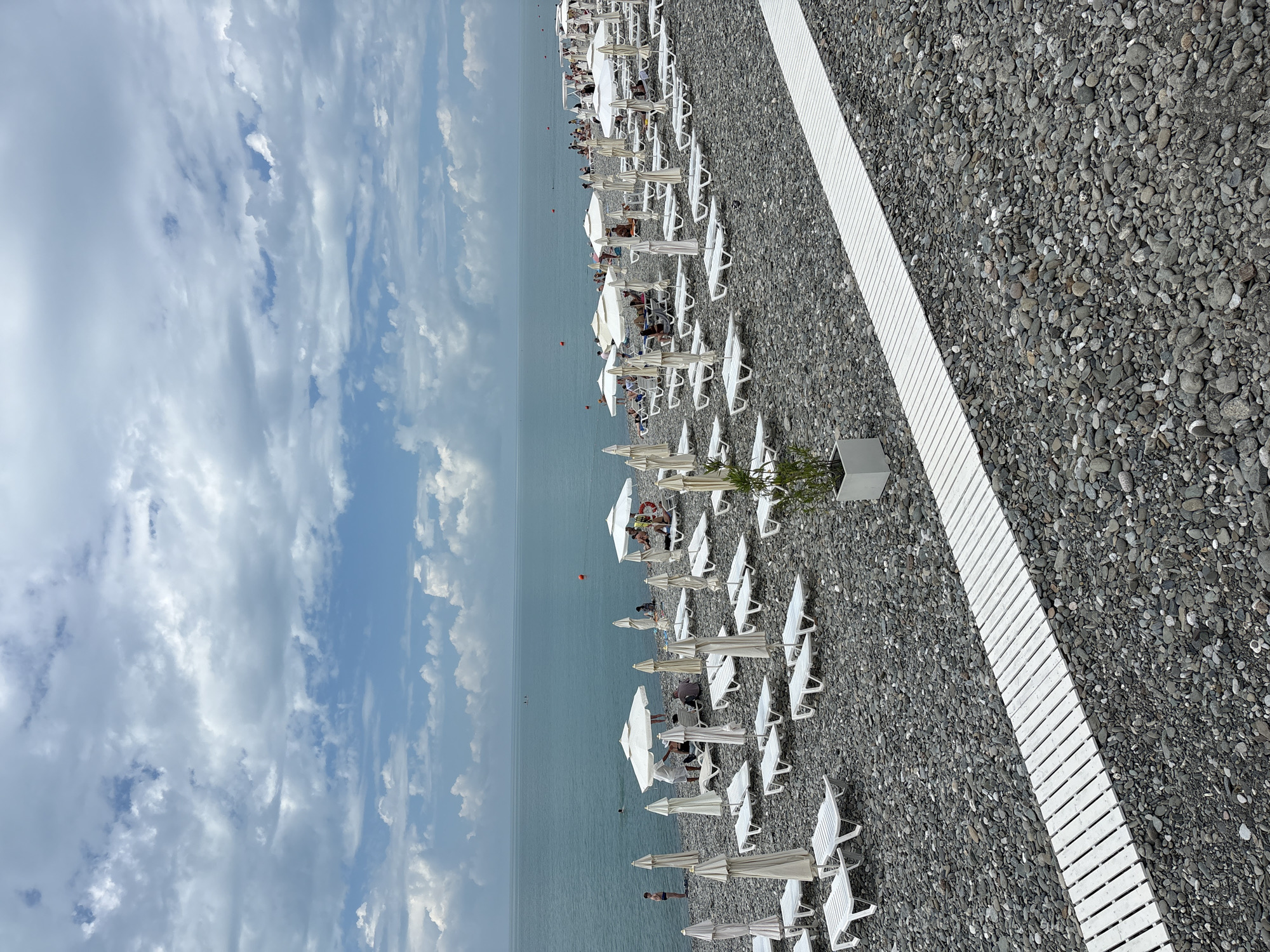 Morning beach scene documented at Sochi resort area