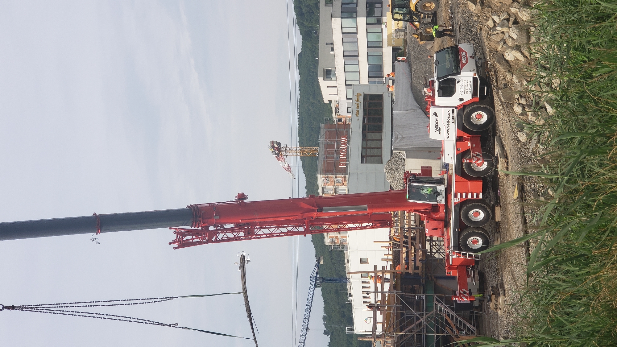 Construction work underway in Prešov alongside everyday street scenes