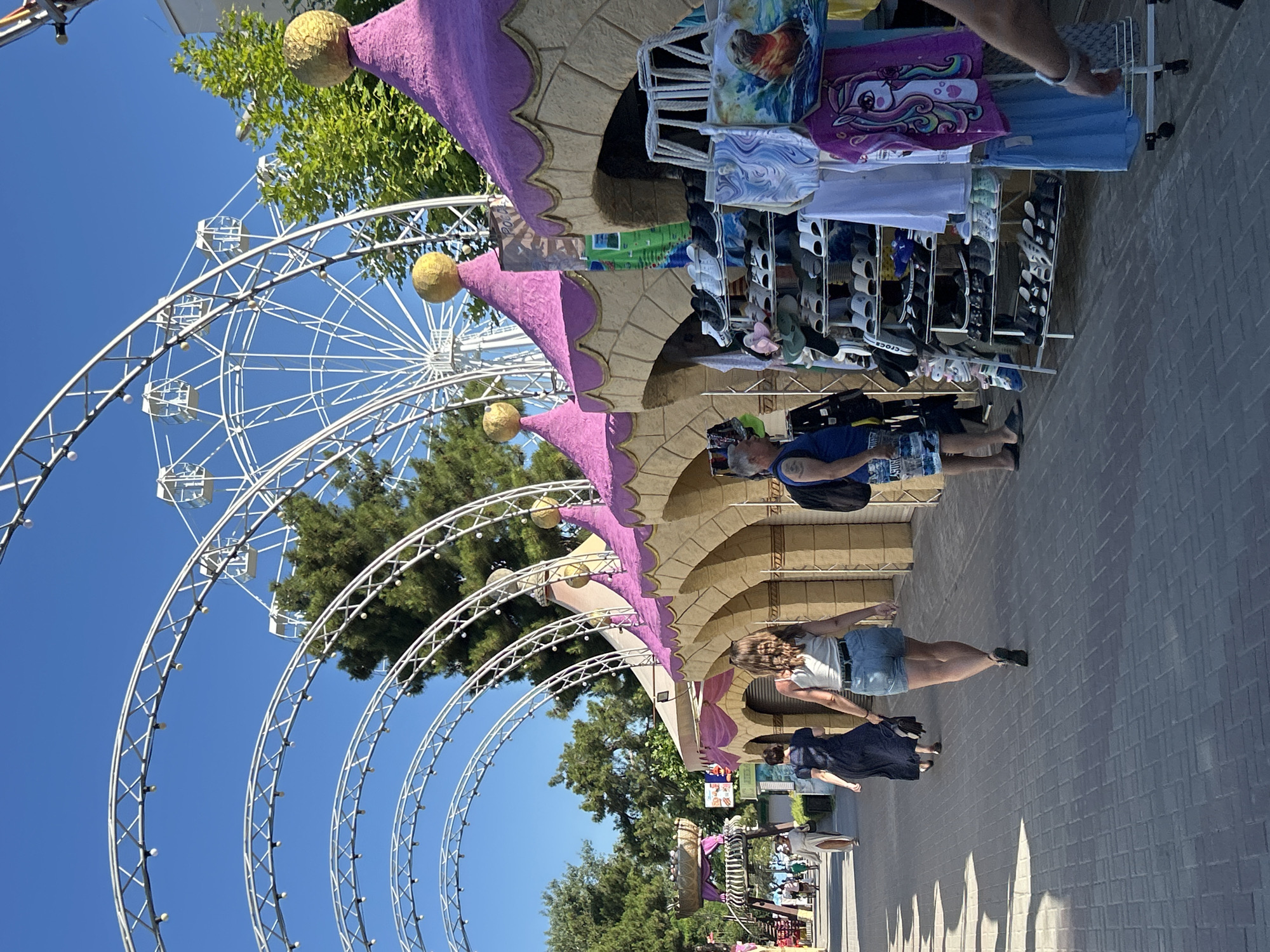 Gelendzhik promenade and amusement park on a summer morning