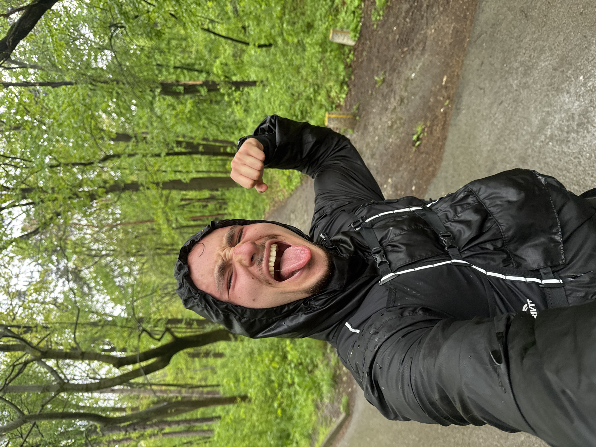 Runner documents 15km achievement in rainy Sofia forest