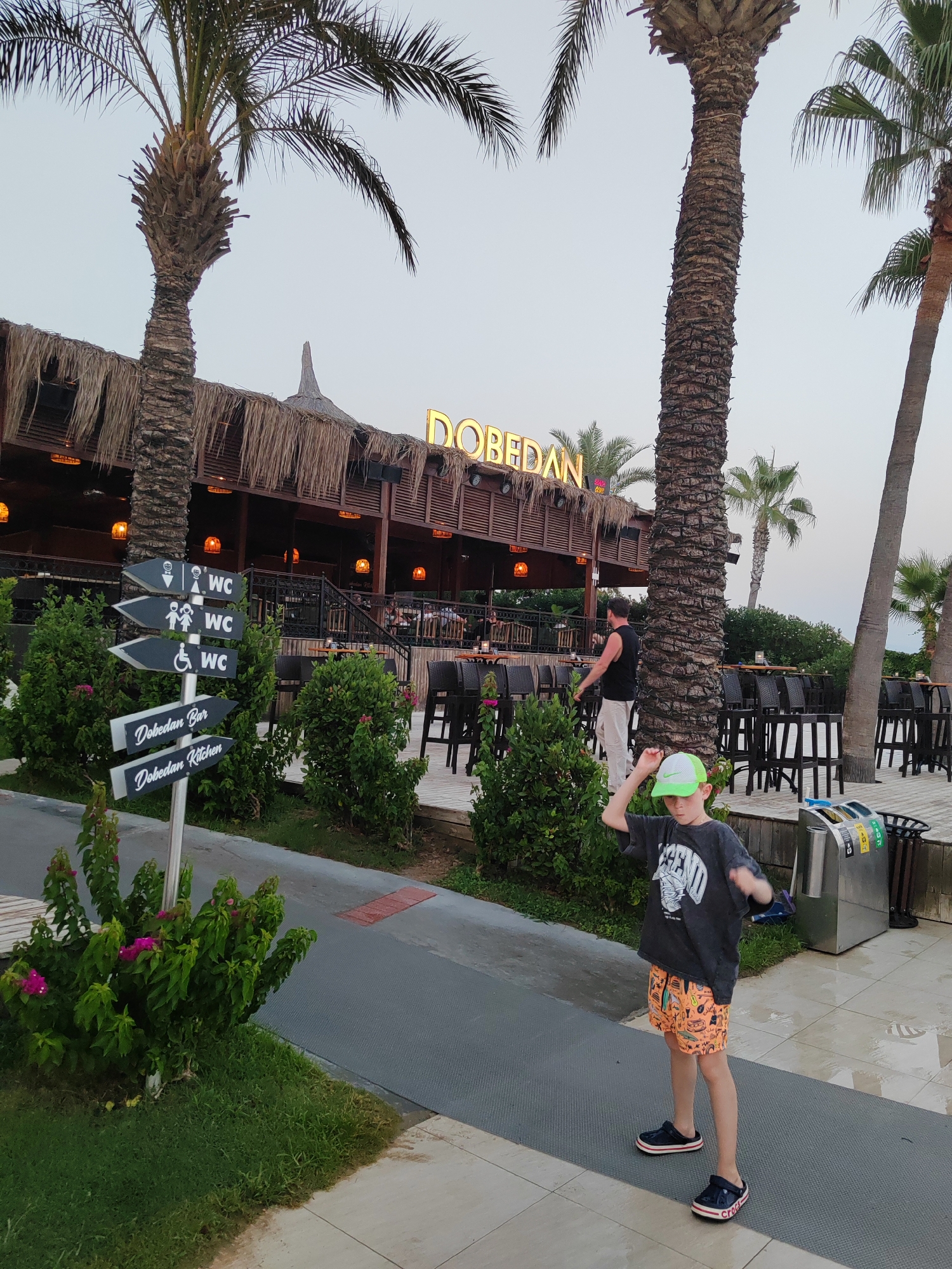 Sunset beach day with waterfront and garden strolls