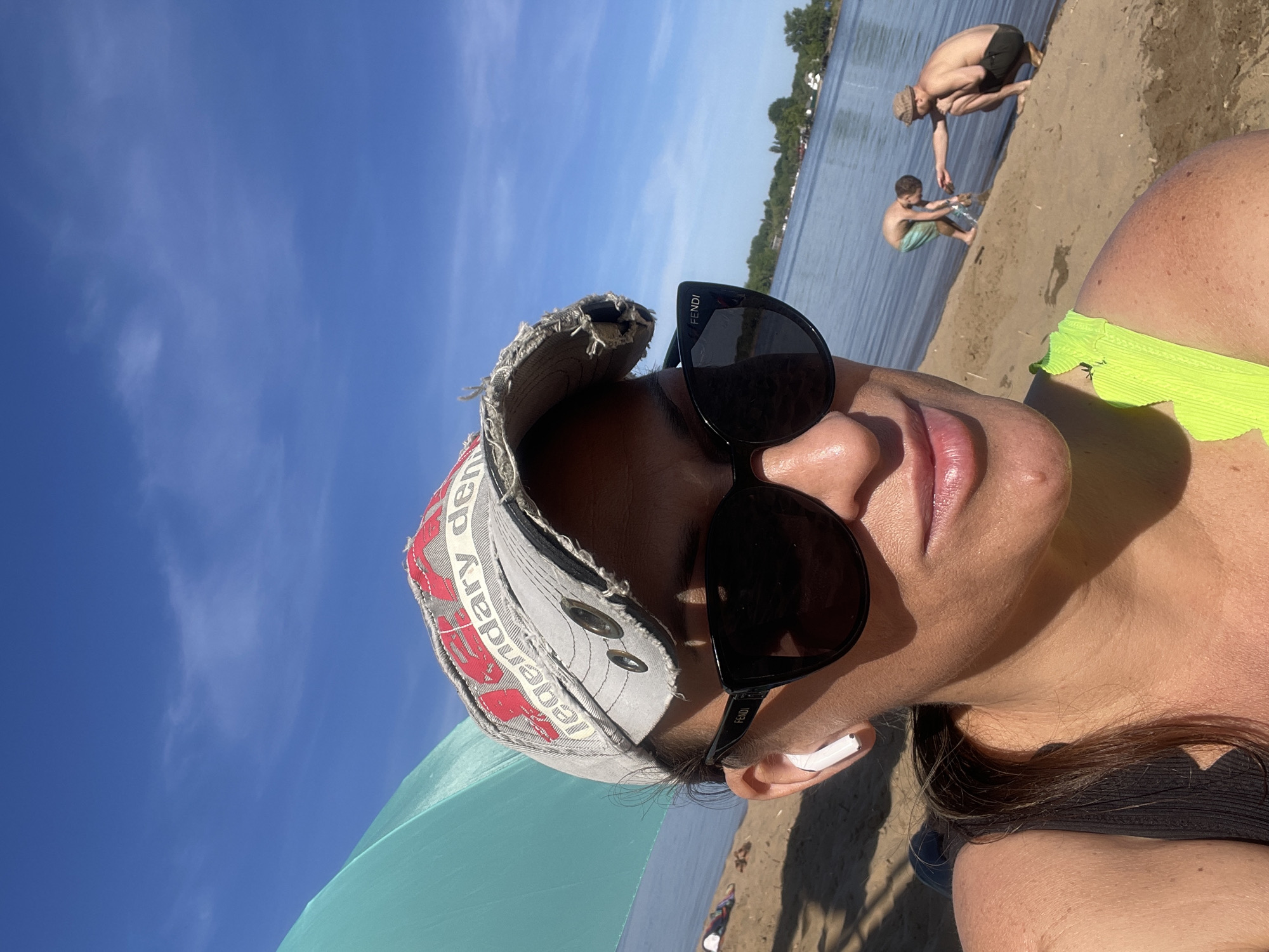 Beach day captured in Saratov, Russia waterfront area