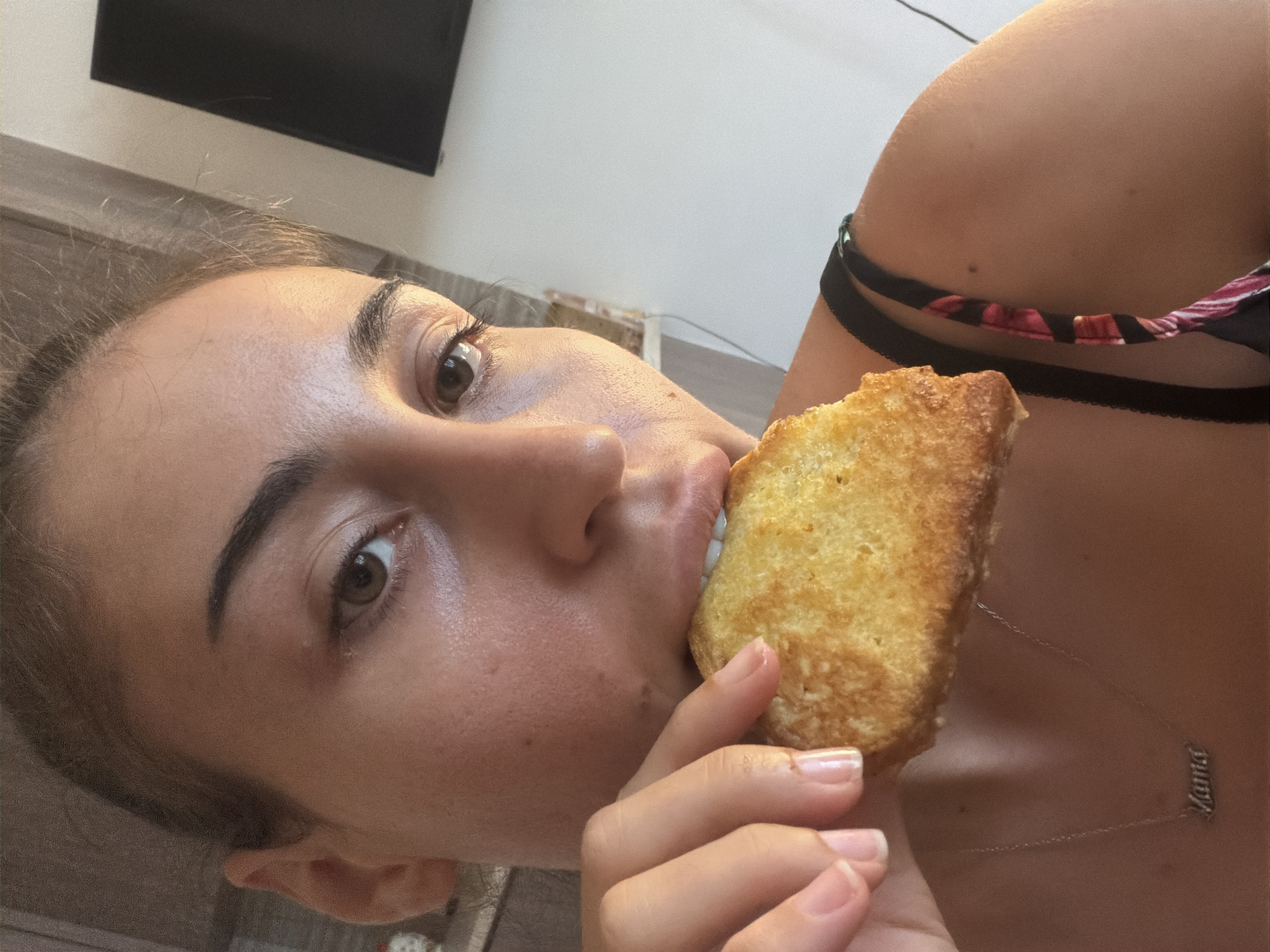 French toast and sausages at a Cyprus breakfast table