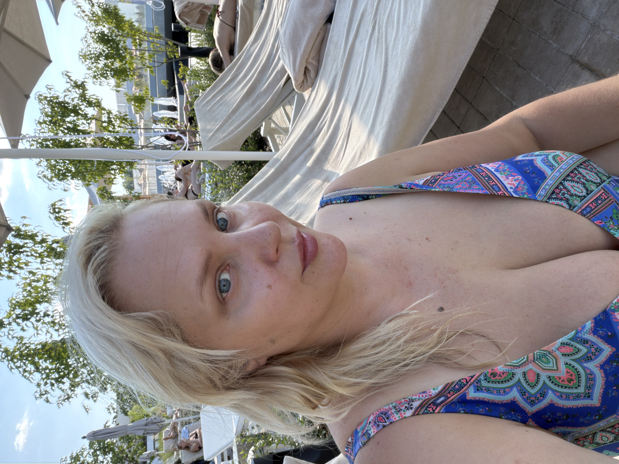 Sunny afternoon at a Kazan waterfront pool and beach club