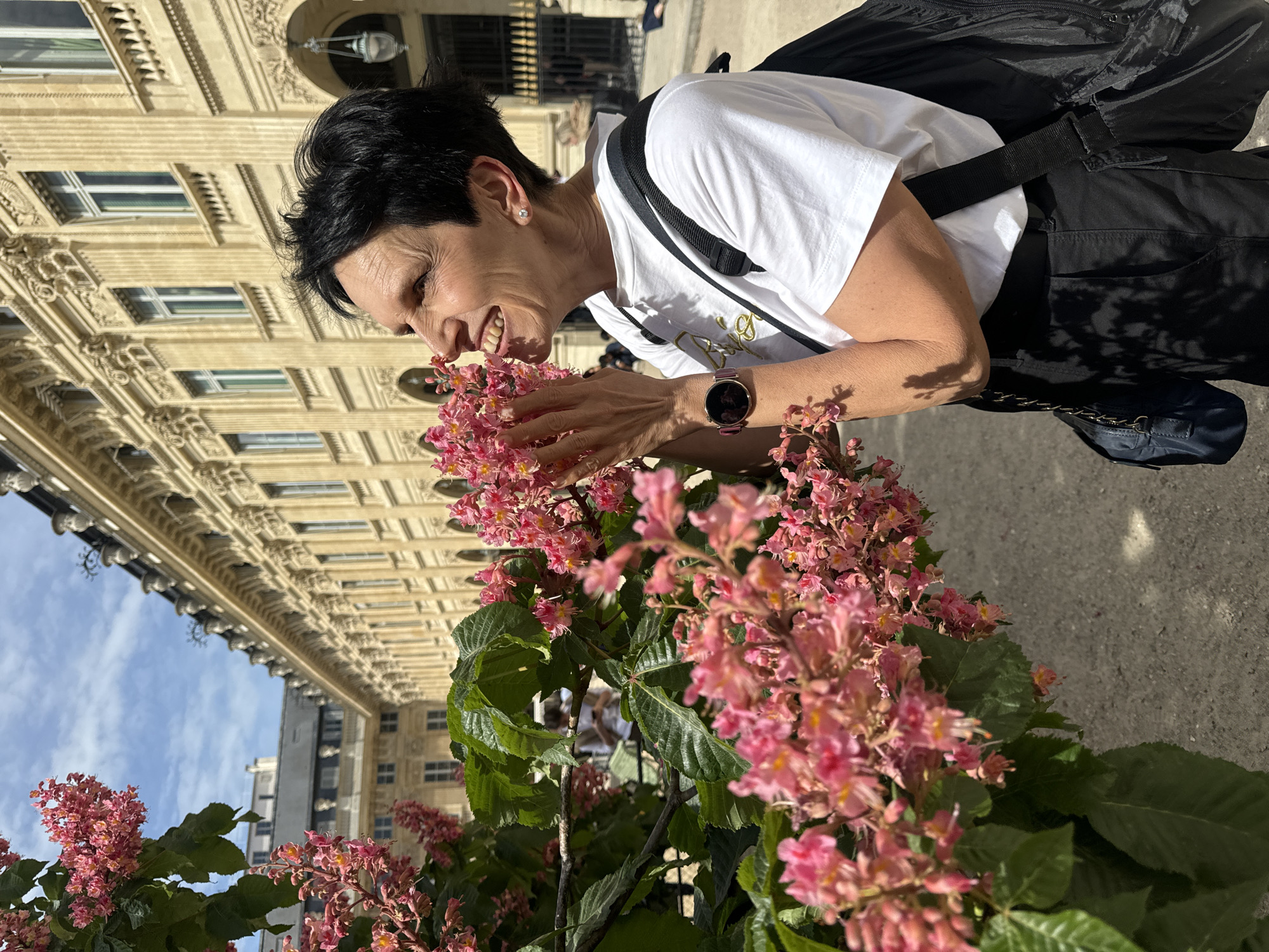 Spring morning activities captured in Paris park