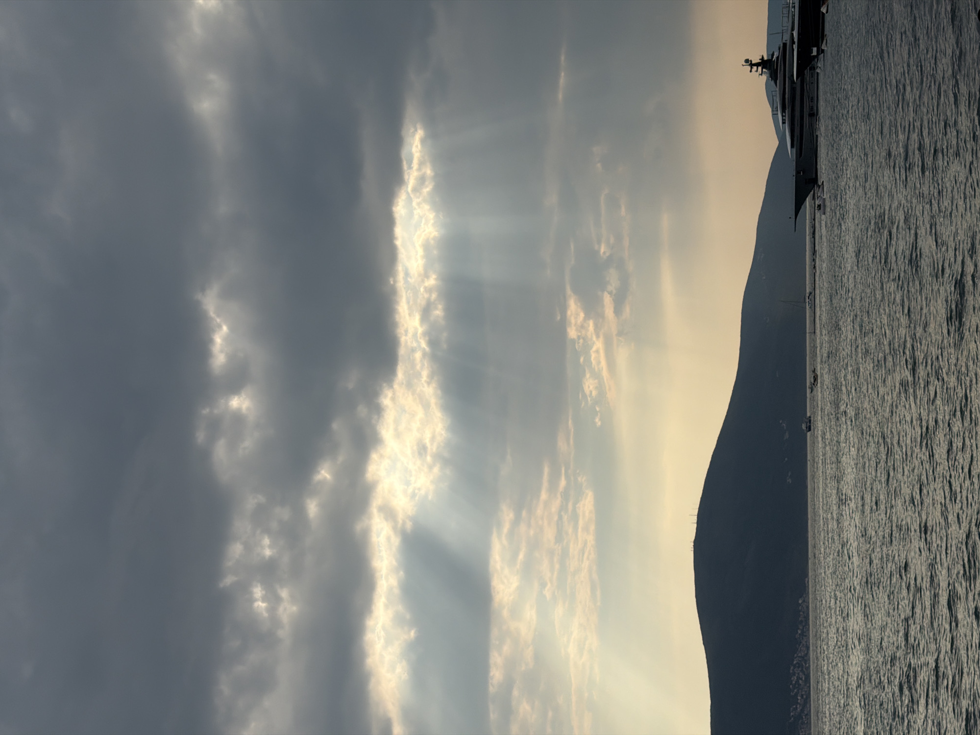Stormy light over Tivat's waterfront promenade, Montenegro