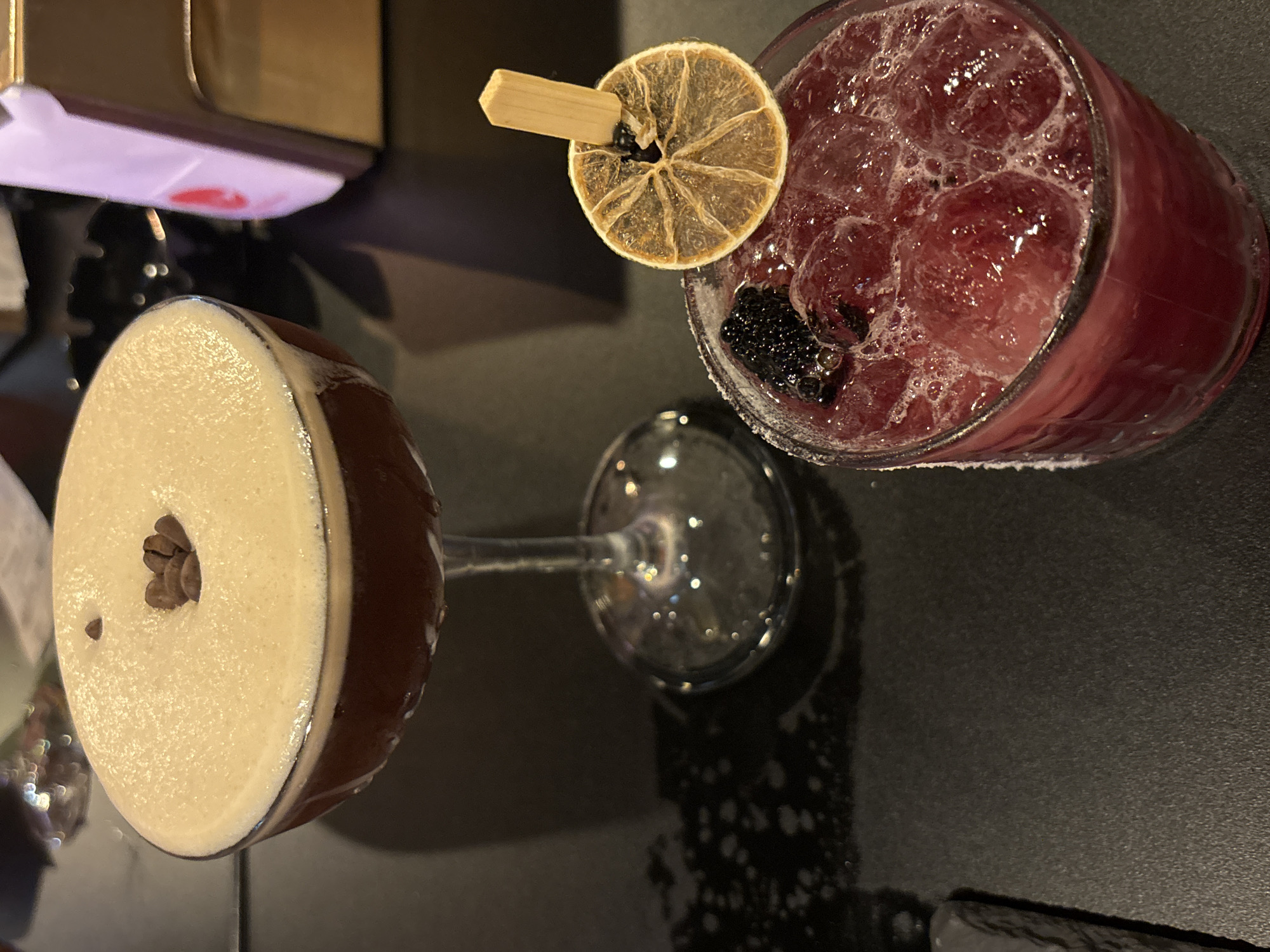Evening cocktails served at Milan bar