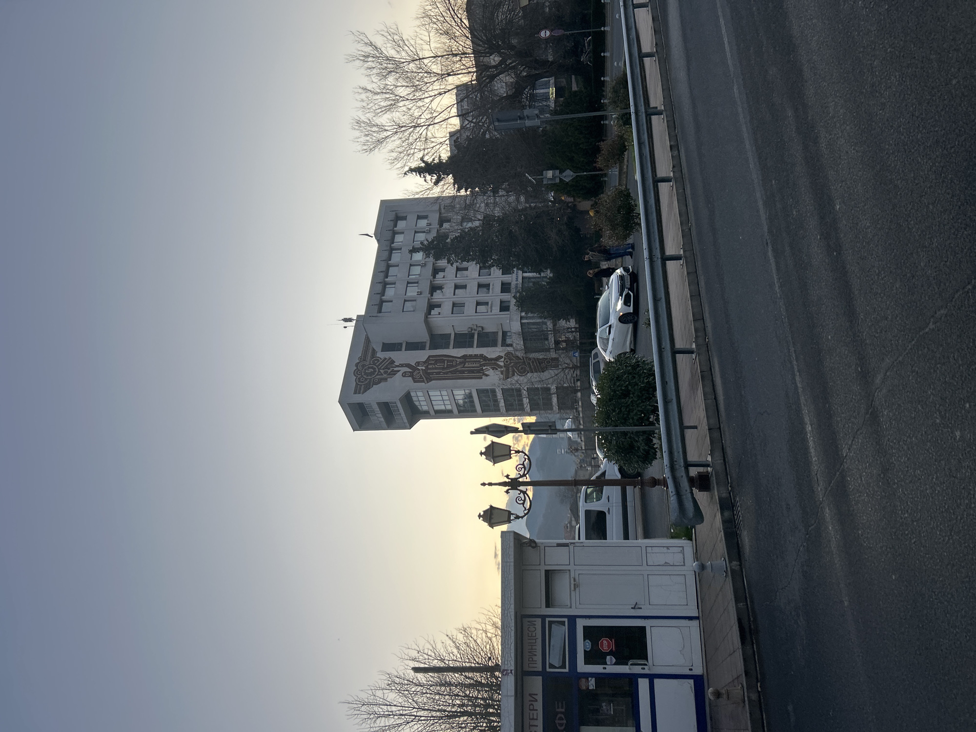 Afternoon scenes captured in Zlatograd: buildings, streets, dog encounter