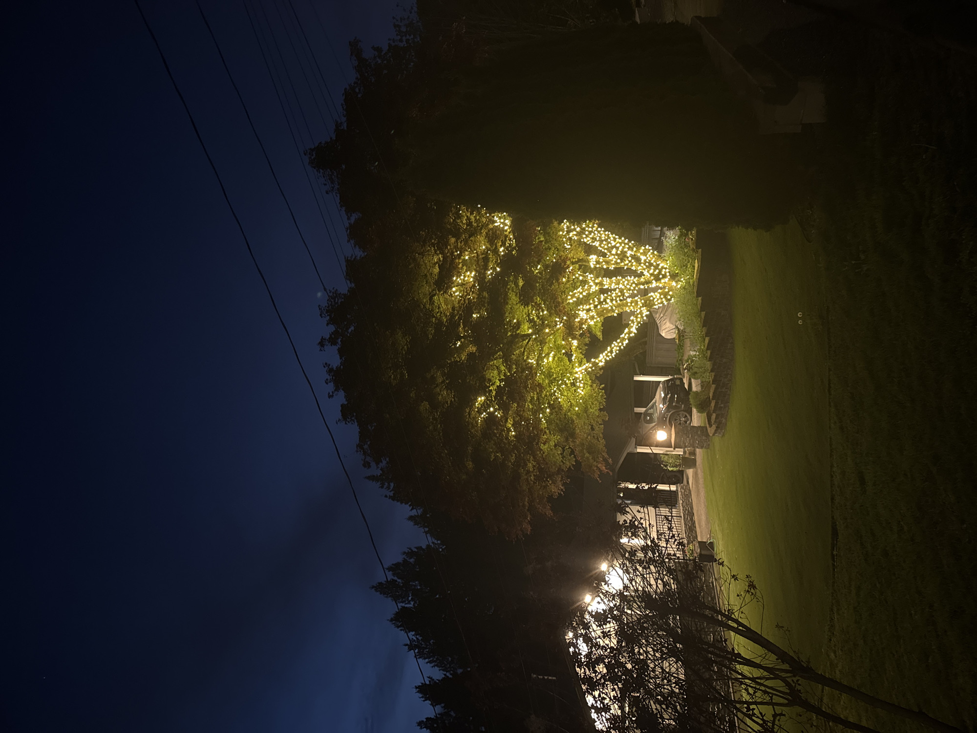 Nighttime residential scene documented in suburban Coquitlam