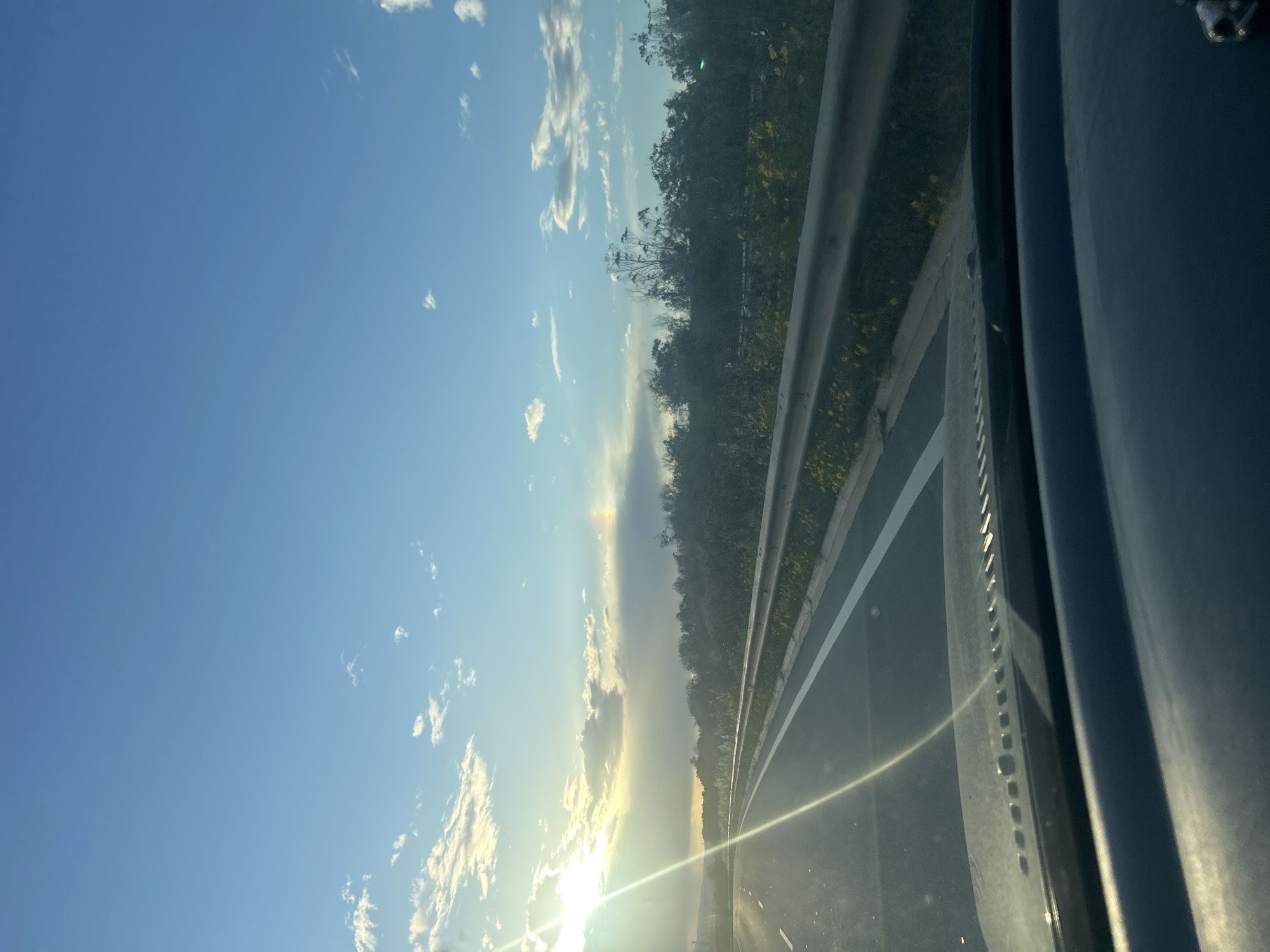 Driver captures road view while traveling in Xylofagou, Cyprus