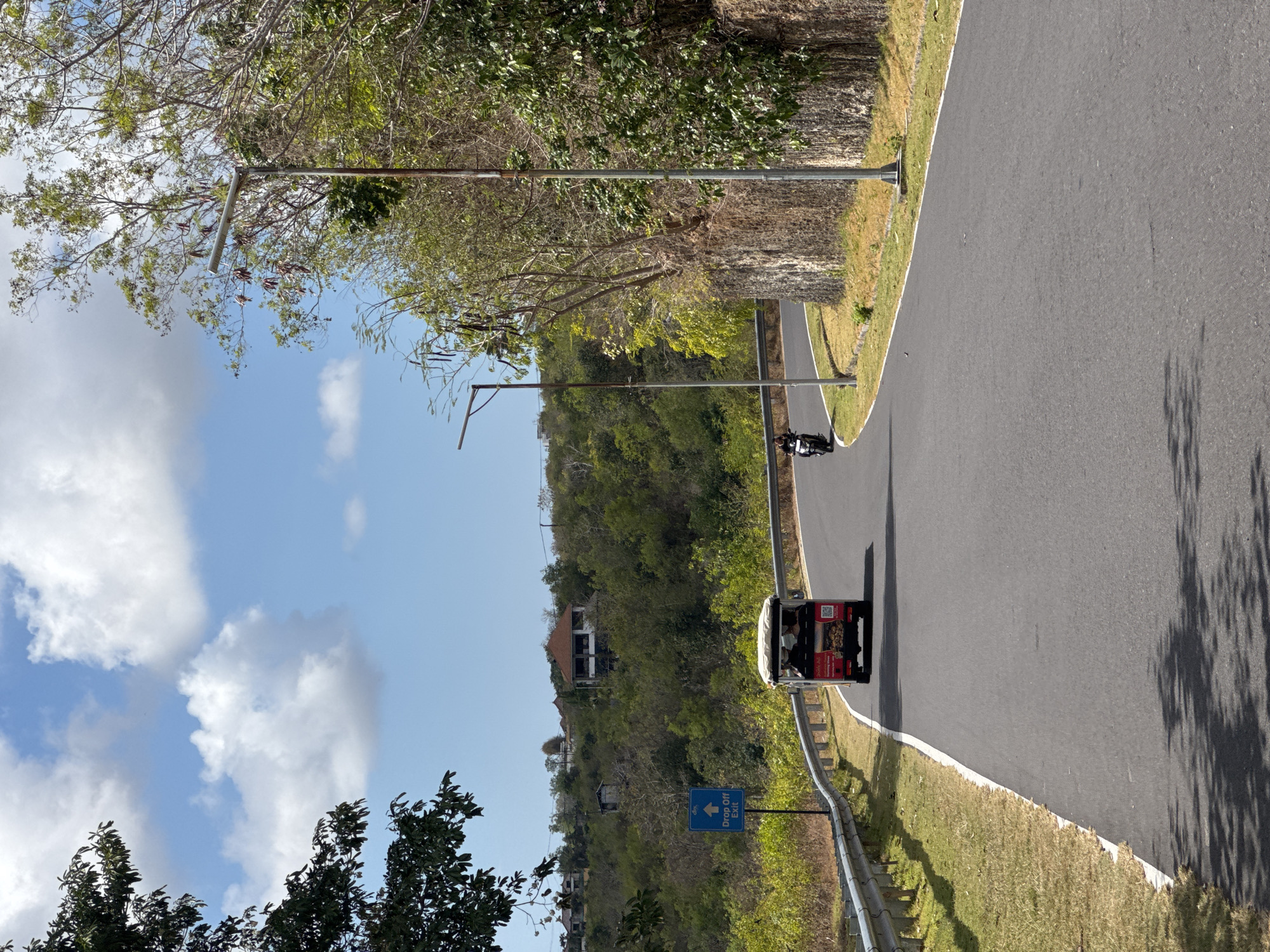 Winding roads and roadside shrines in Kuta Selatan, Bali