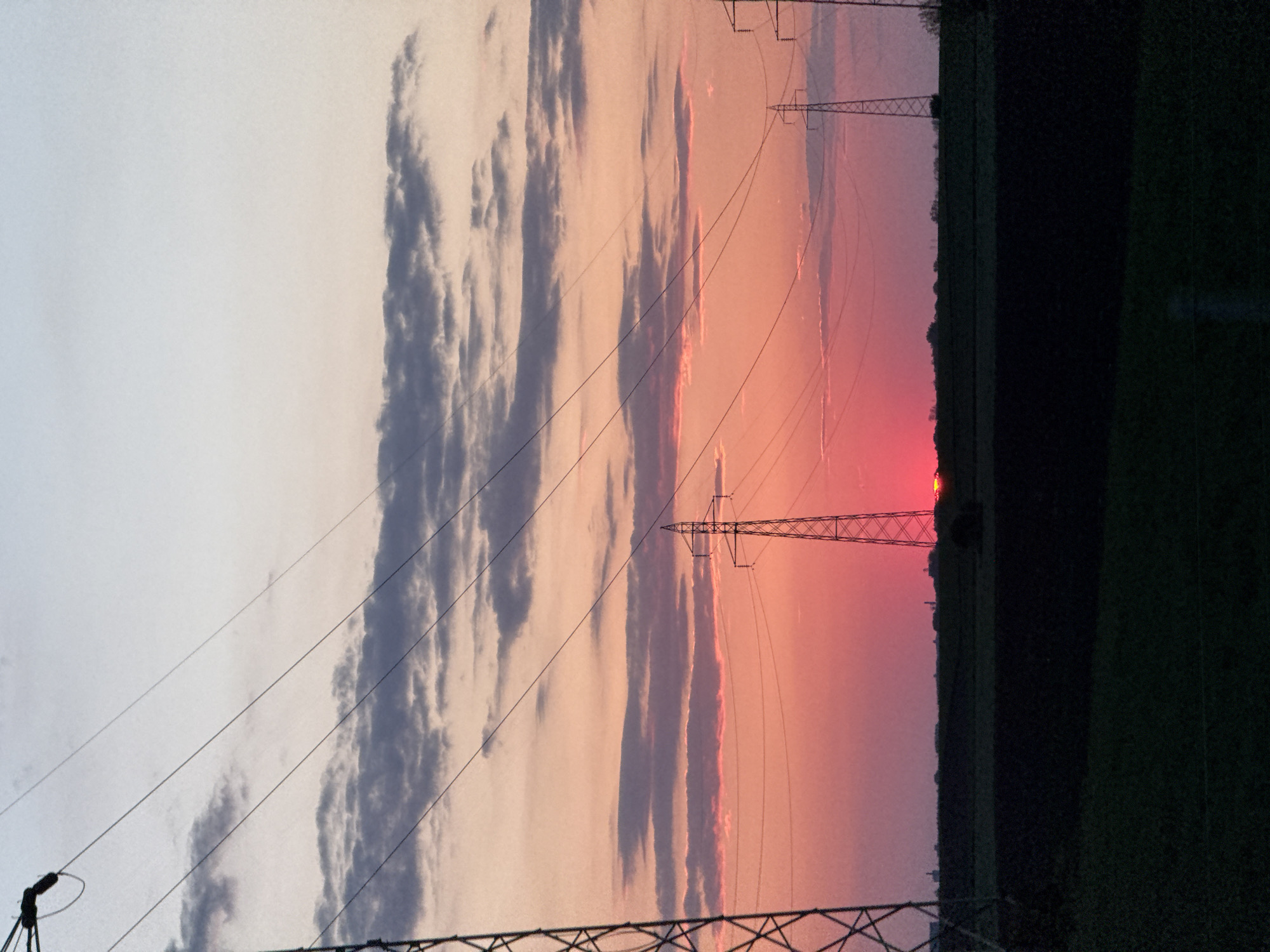 Sunset observed over rural Serbia agricultural landscape April 22