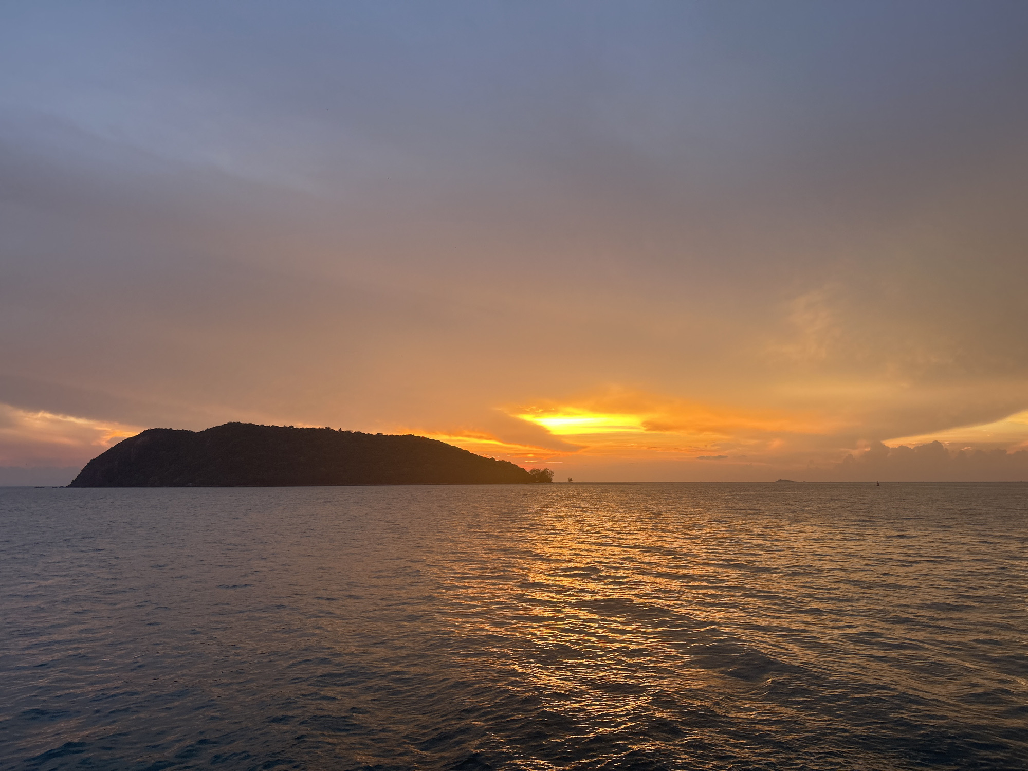 Sunset observed over ocean in Thong Sala, Thailand