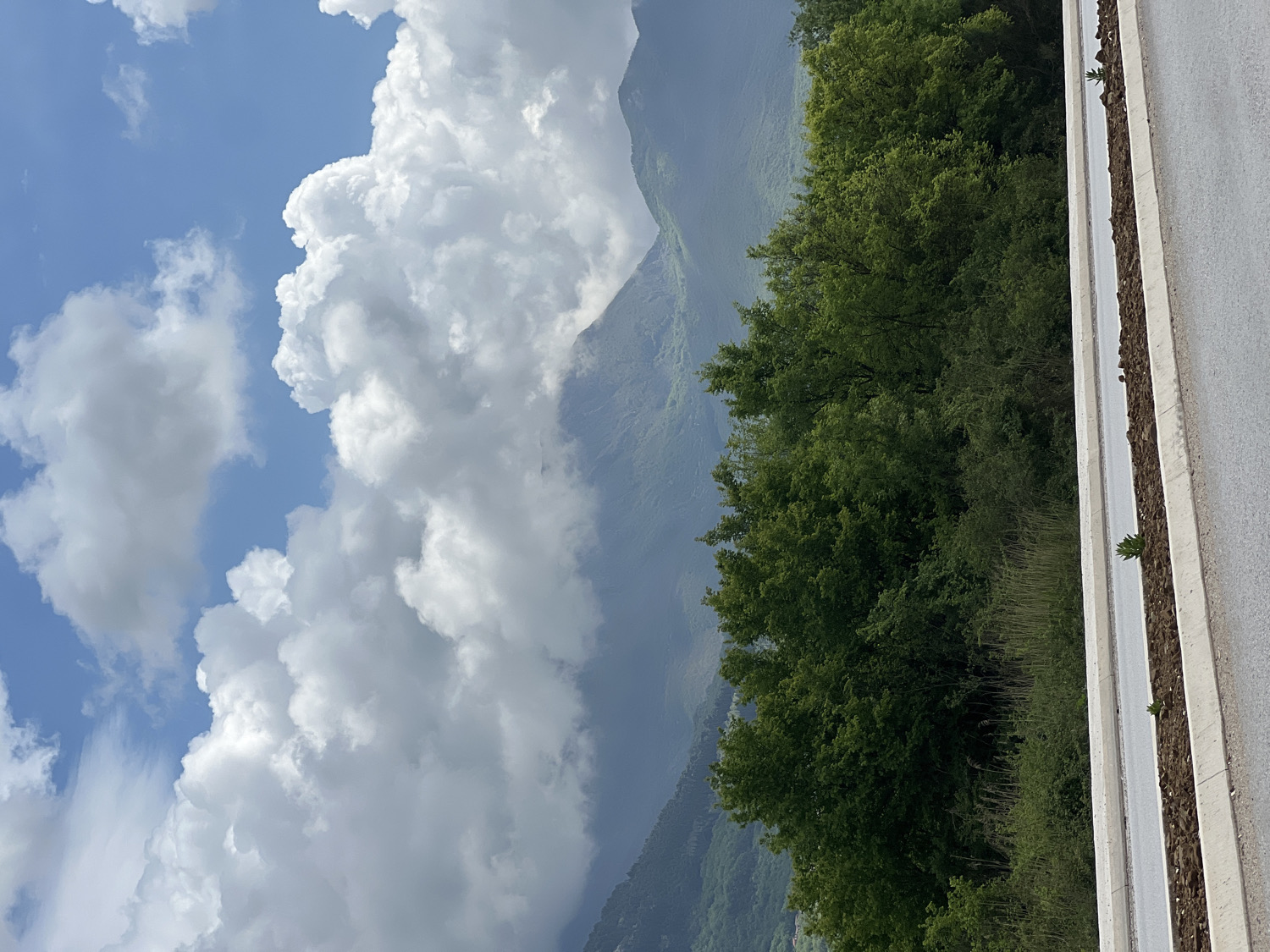 Dynamic cloudy skies photographed over Montenegro mountains