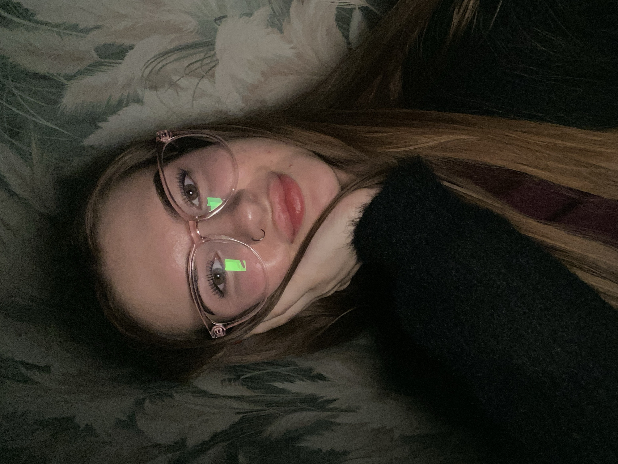 Young Woman Photographed Resting Indoors Multiple Times Evening