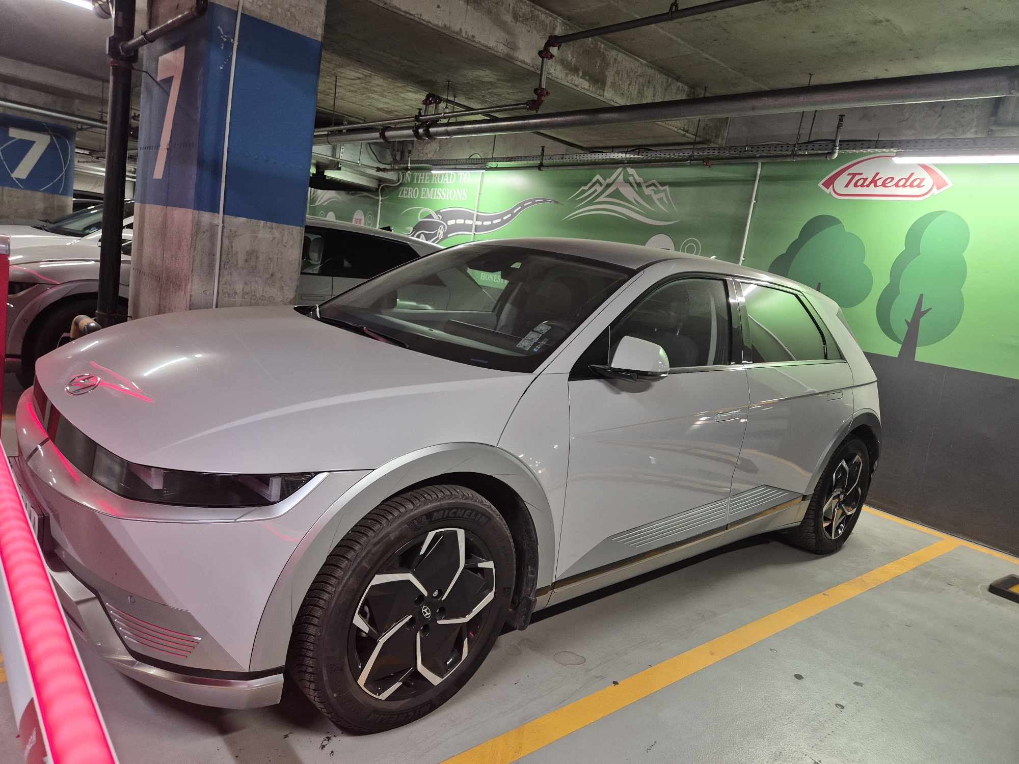 Electric vehicles gathered in Sofia parking garage