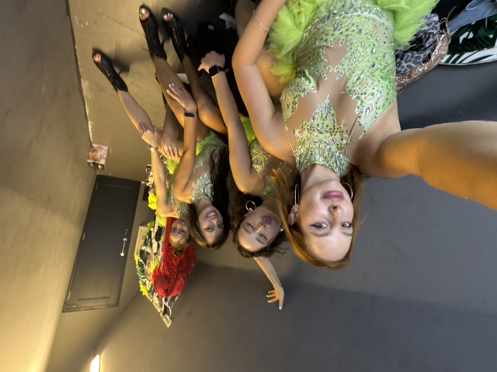 Behind the scenes at a Dubai show, costumes and mirror selfies