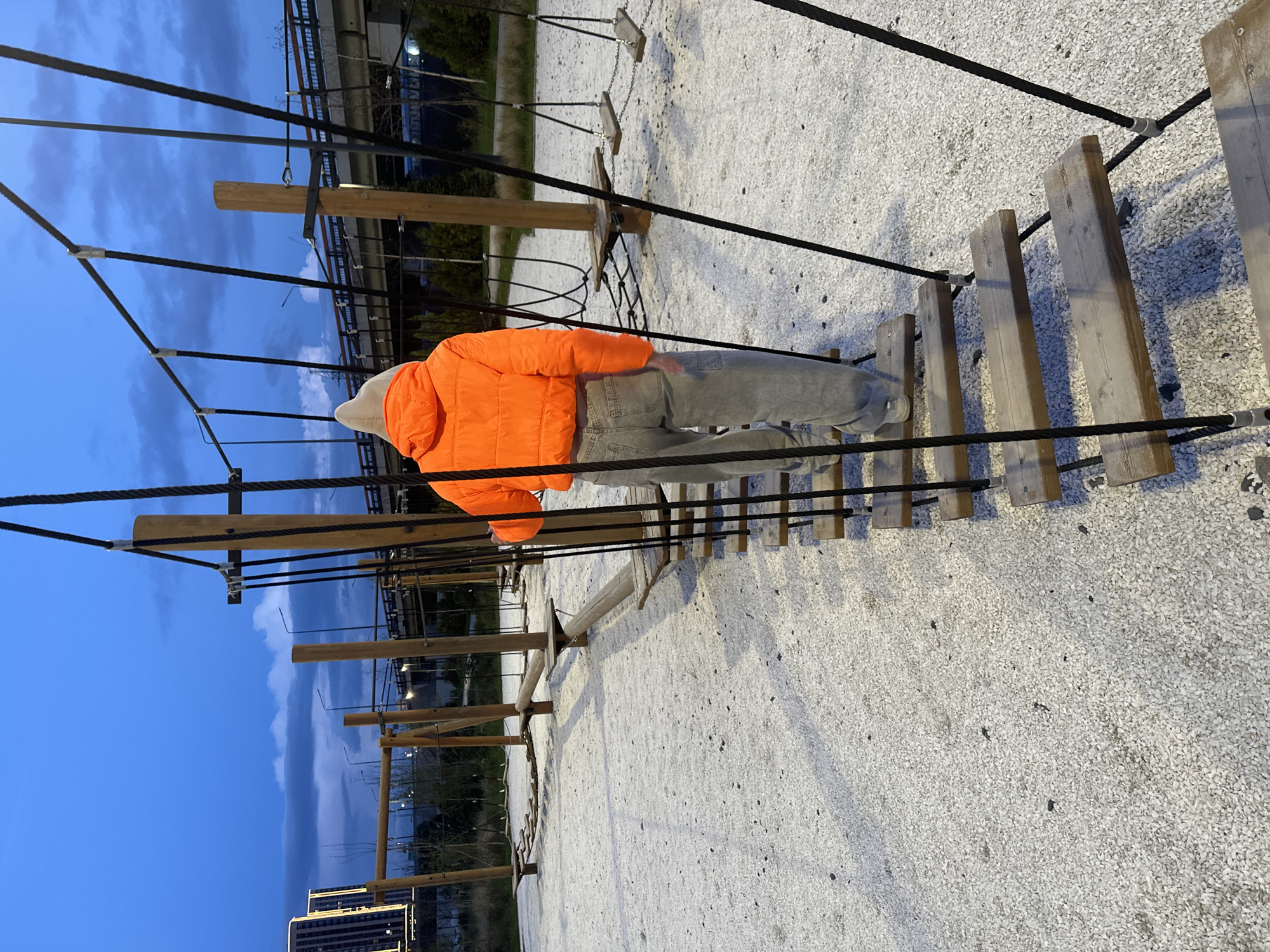 Person navigates rope obstacle course in Rostov-on-Don