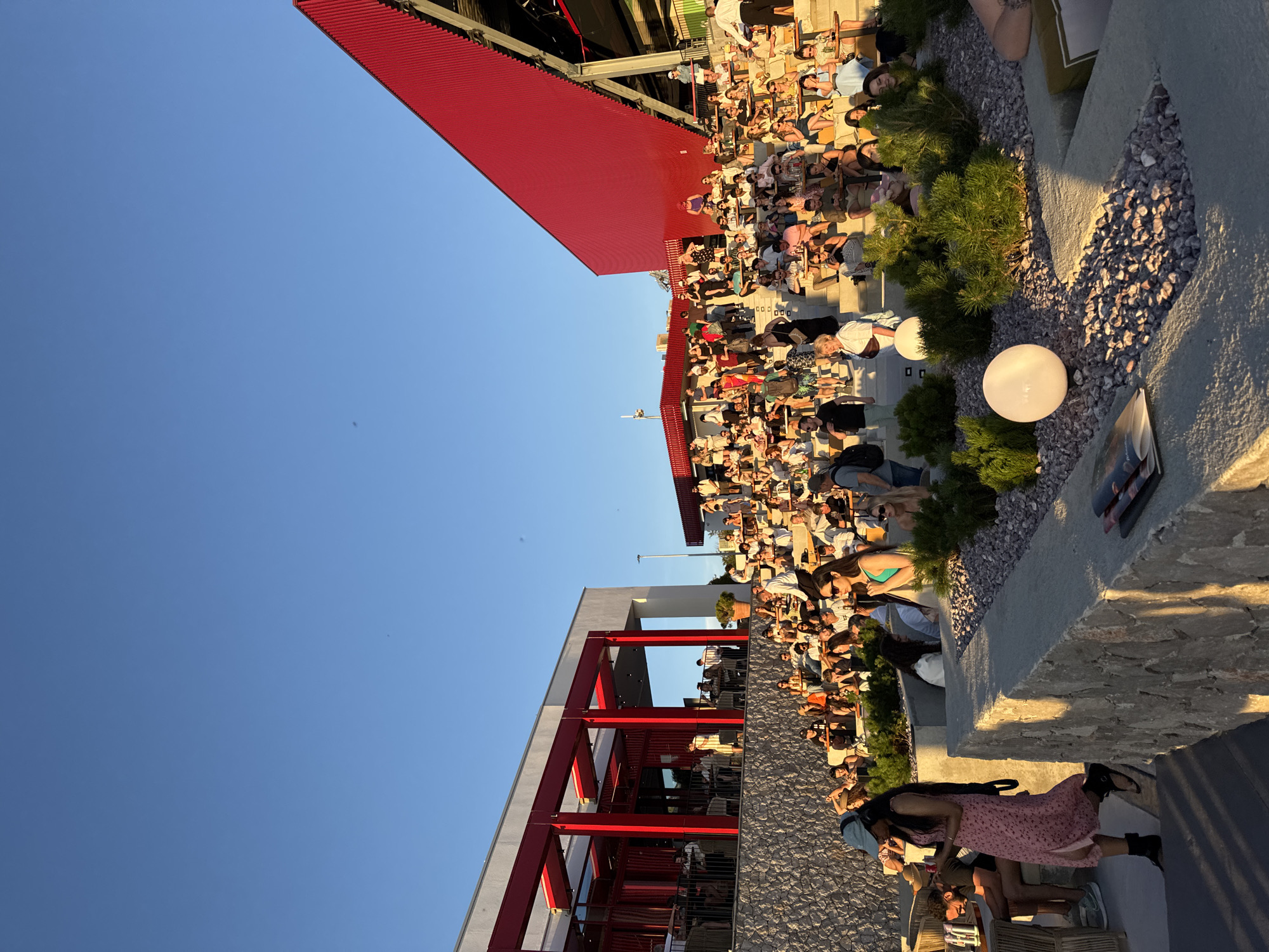 Sunset crowd gathers at Montenegro hilltop venue overlooking Bay