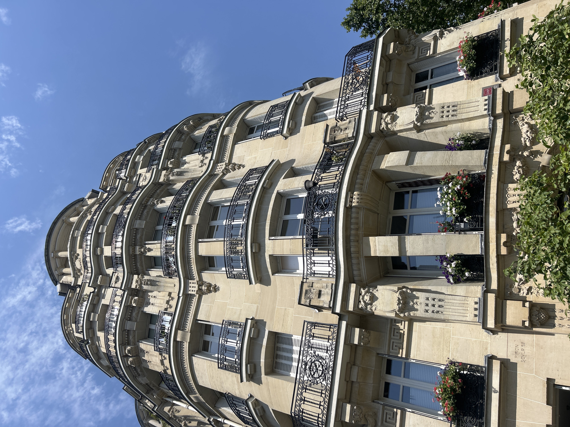 Eiffel Tower neighborhood, quiet streets and stone facades