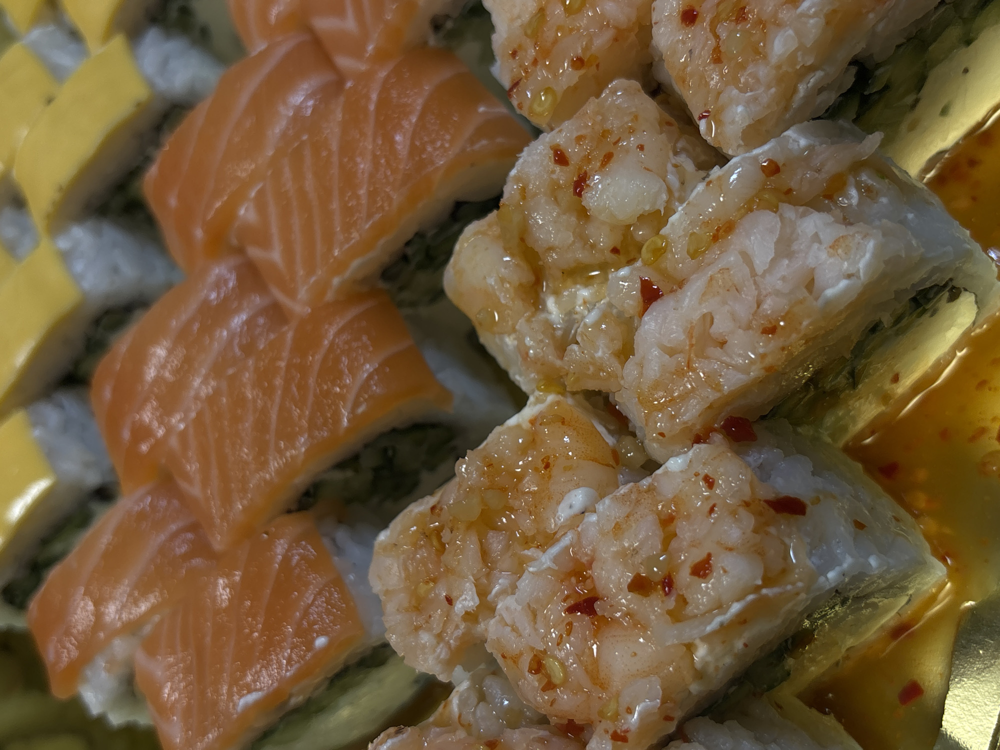 Sushi rolls documented in Yerevan restaurant