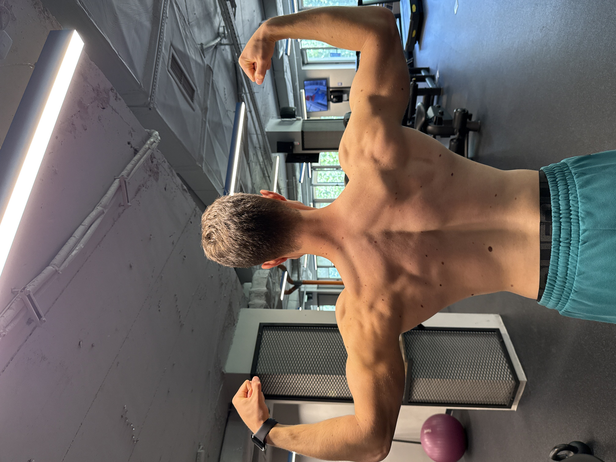 Gym workout session and café visit documented in Sofia