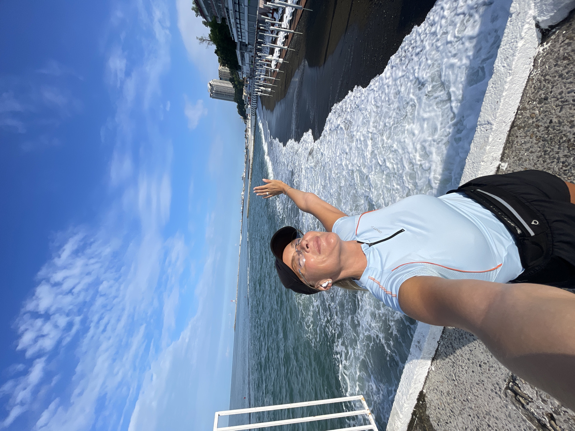 Morning beach workout session along Sochi's Black Sea promenade