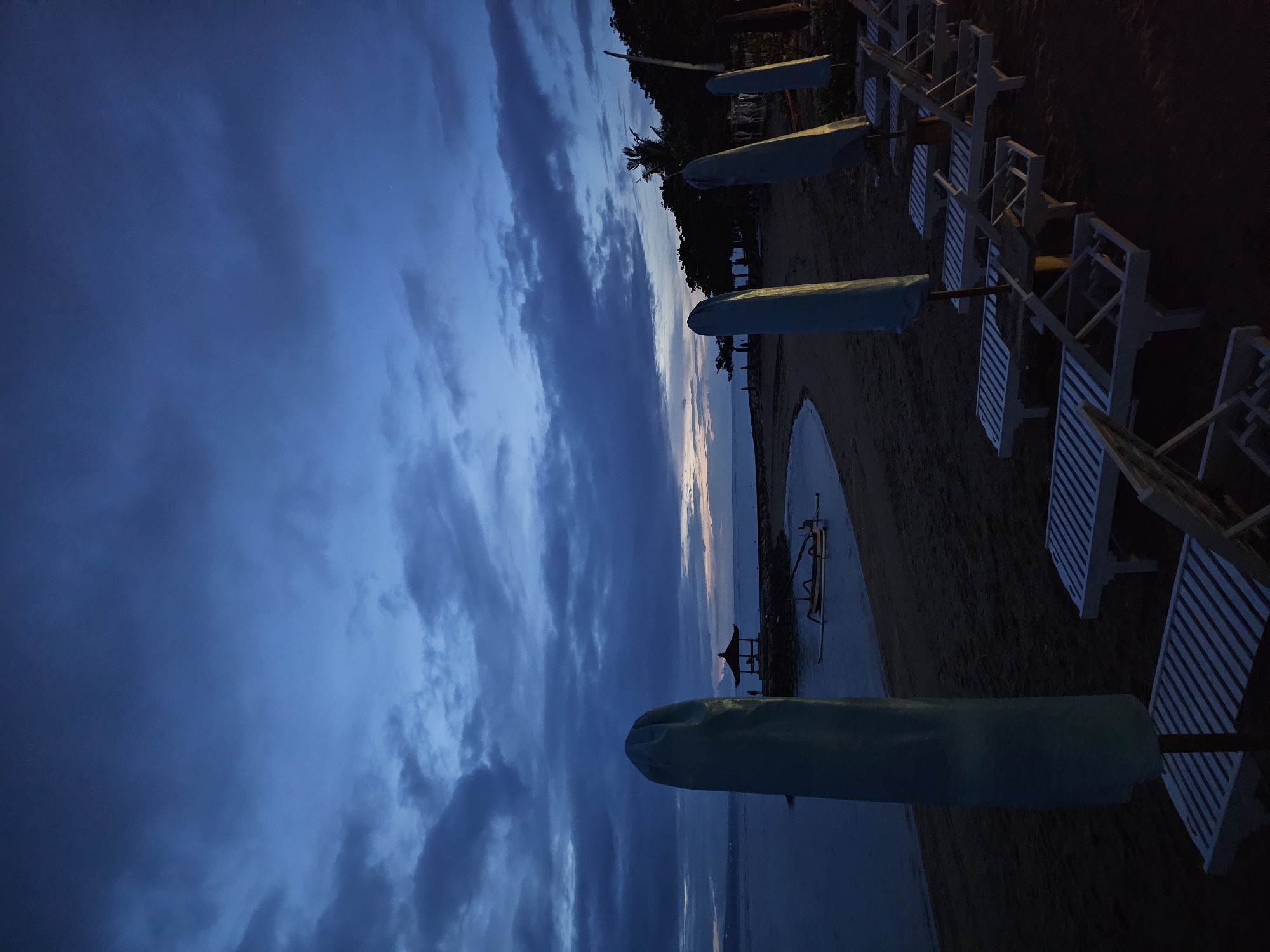 Dusk beach scene documented by witnesses in Denpasar, Indonesia