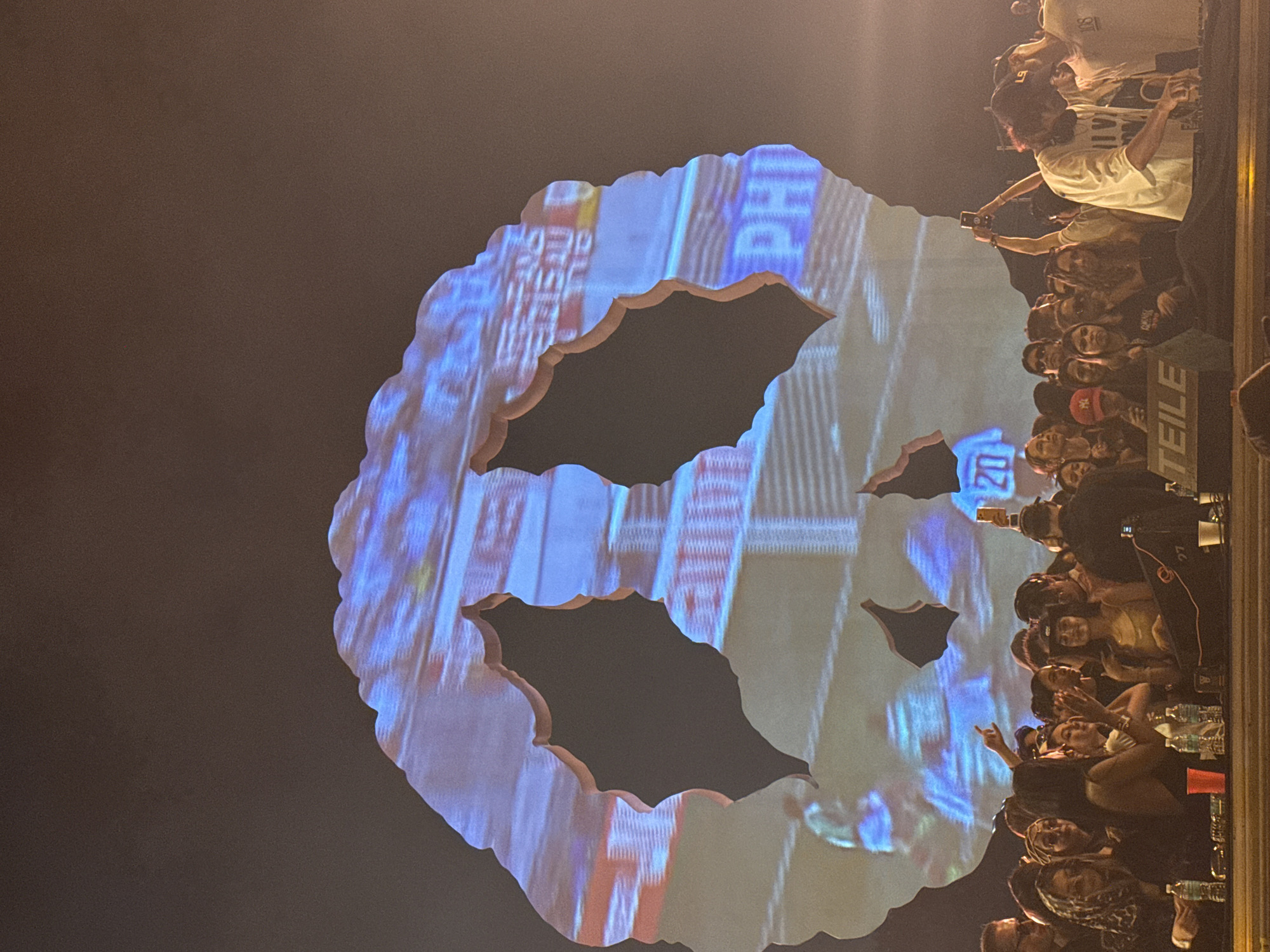 Mexico City music festival features illuminated peace sign backdrop