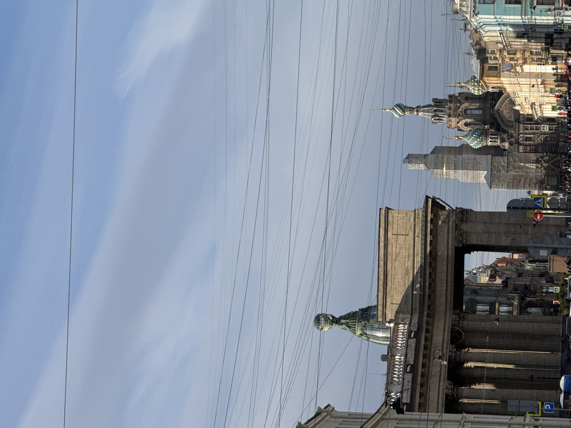 Tourist documents afternoon sightseeing and dining in Saint Petersburg
