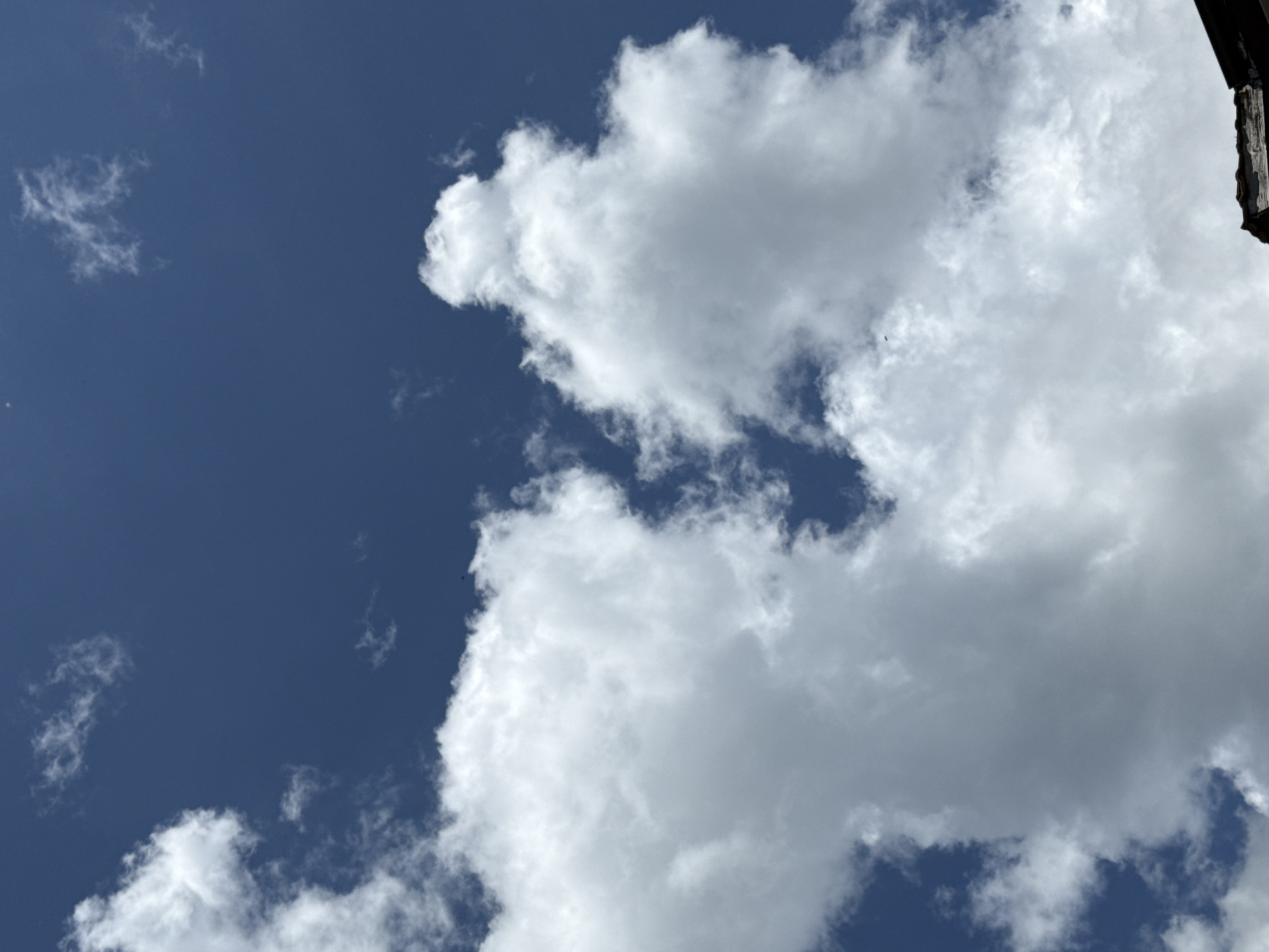 Contrasting Blue Sky and White Clouds Observed in Smolyan
