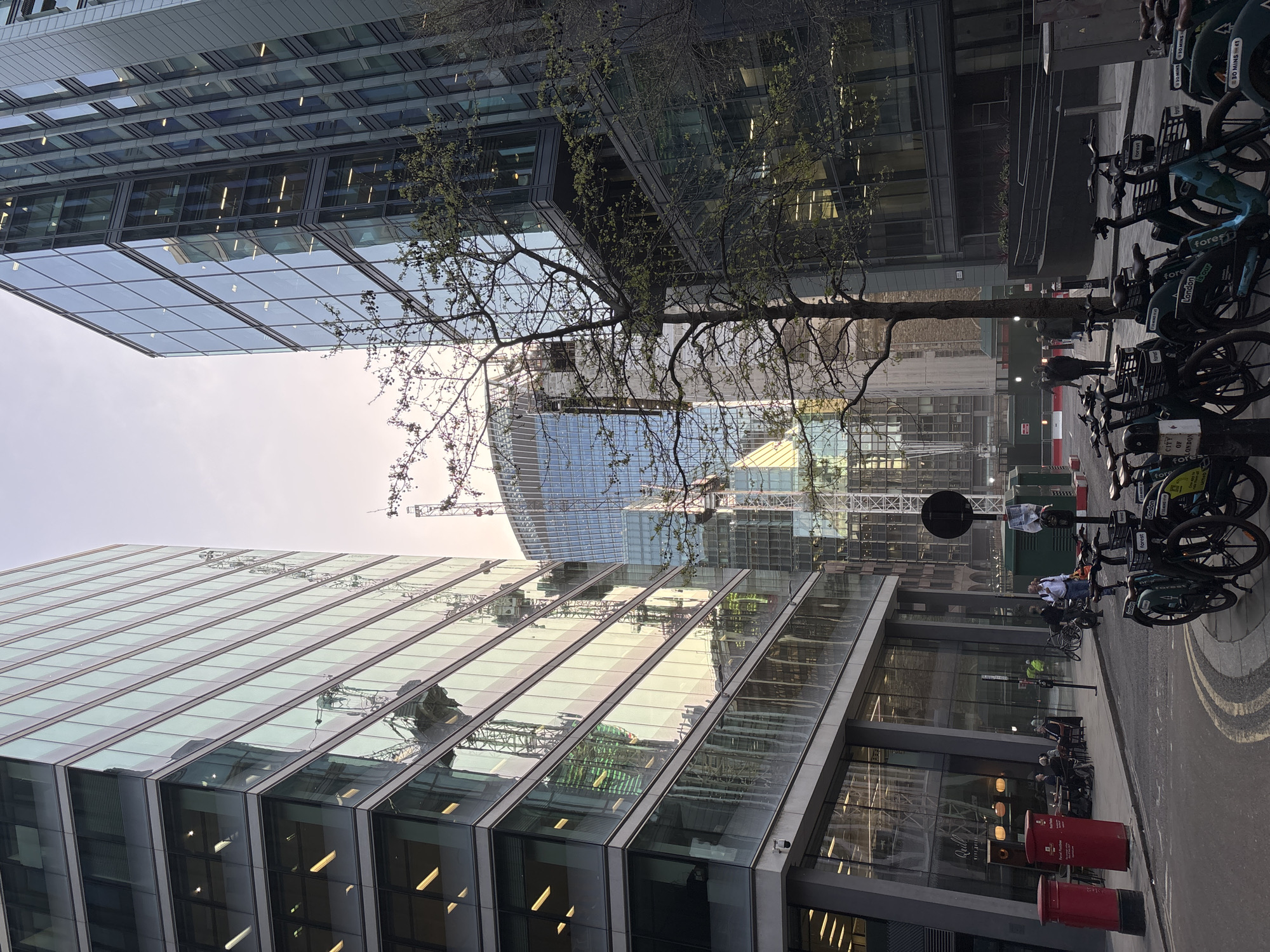 Street view captured in London financial district