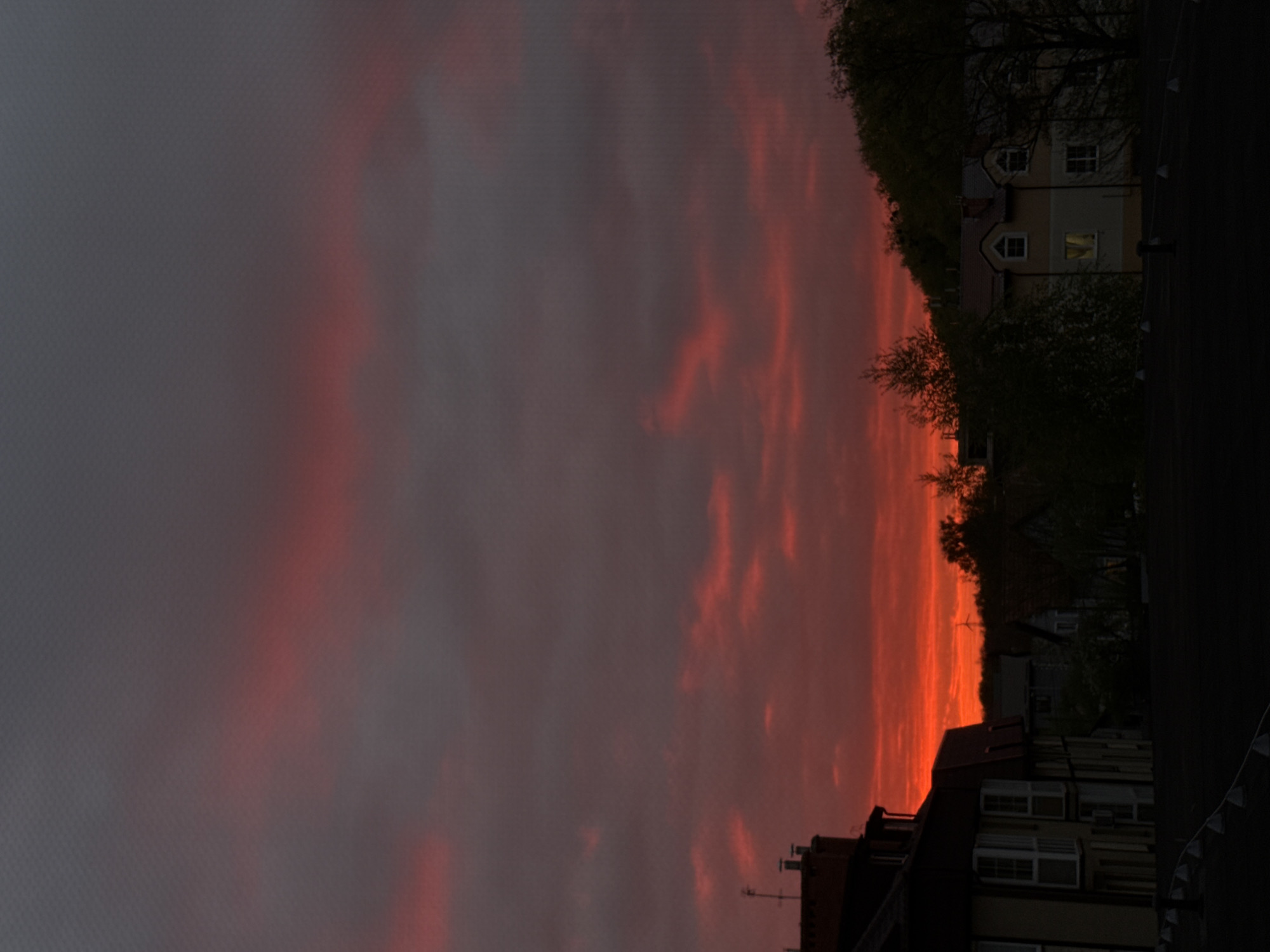Vibrant sunset colors illuminate Kaliningrad skyline Thursday evening
